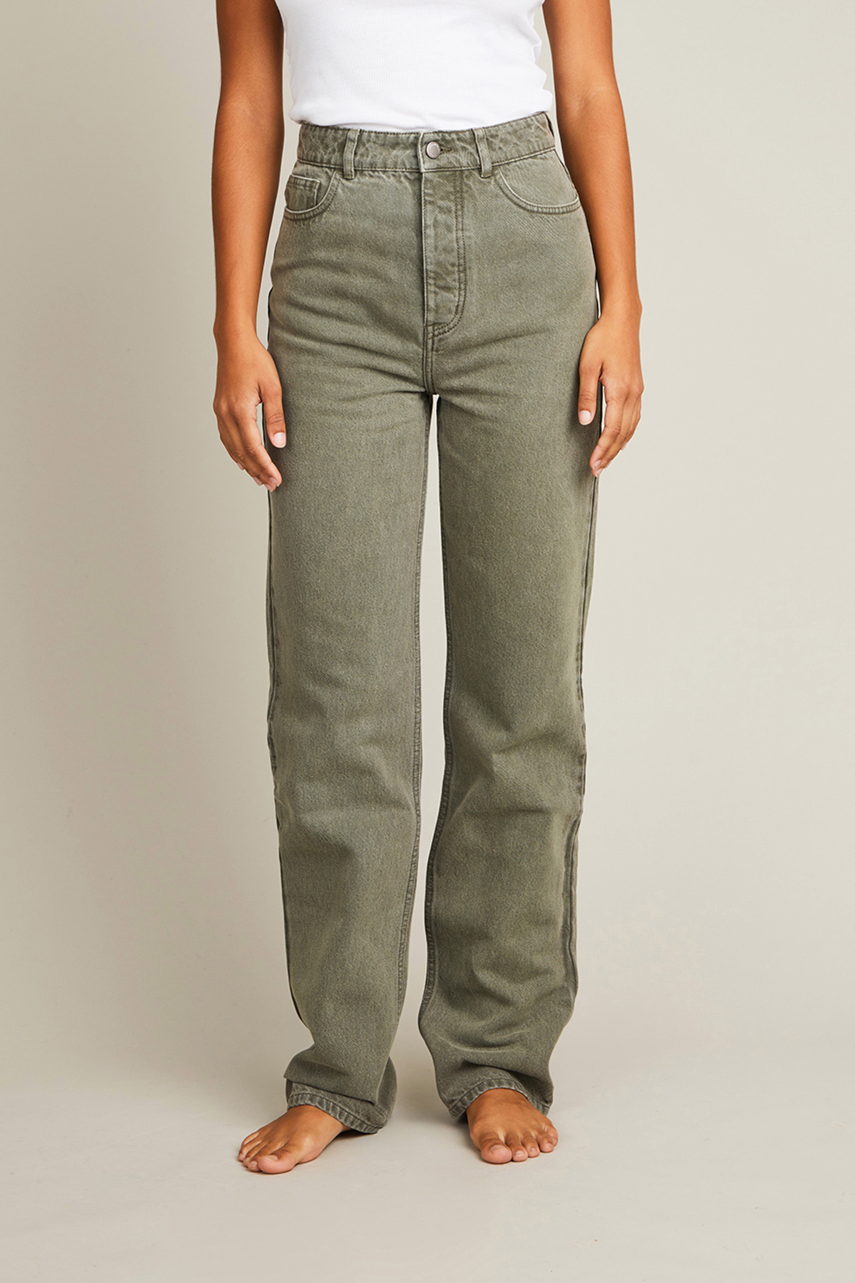 le-pantalon-jeans-homme-jean-regular-vert-coton image 1