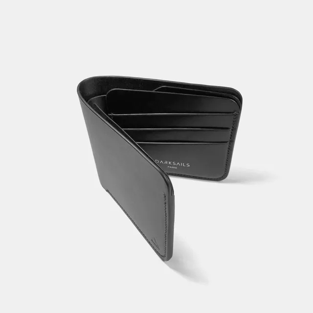 darksails-black-bifold-leather-wallet-portefeuille-cuir-6-cartes image 1