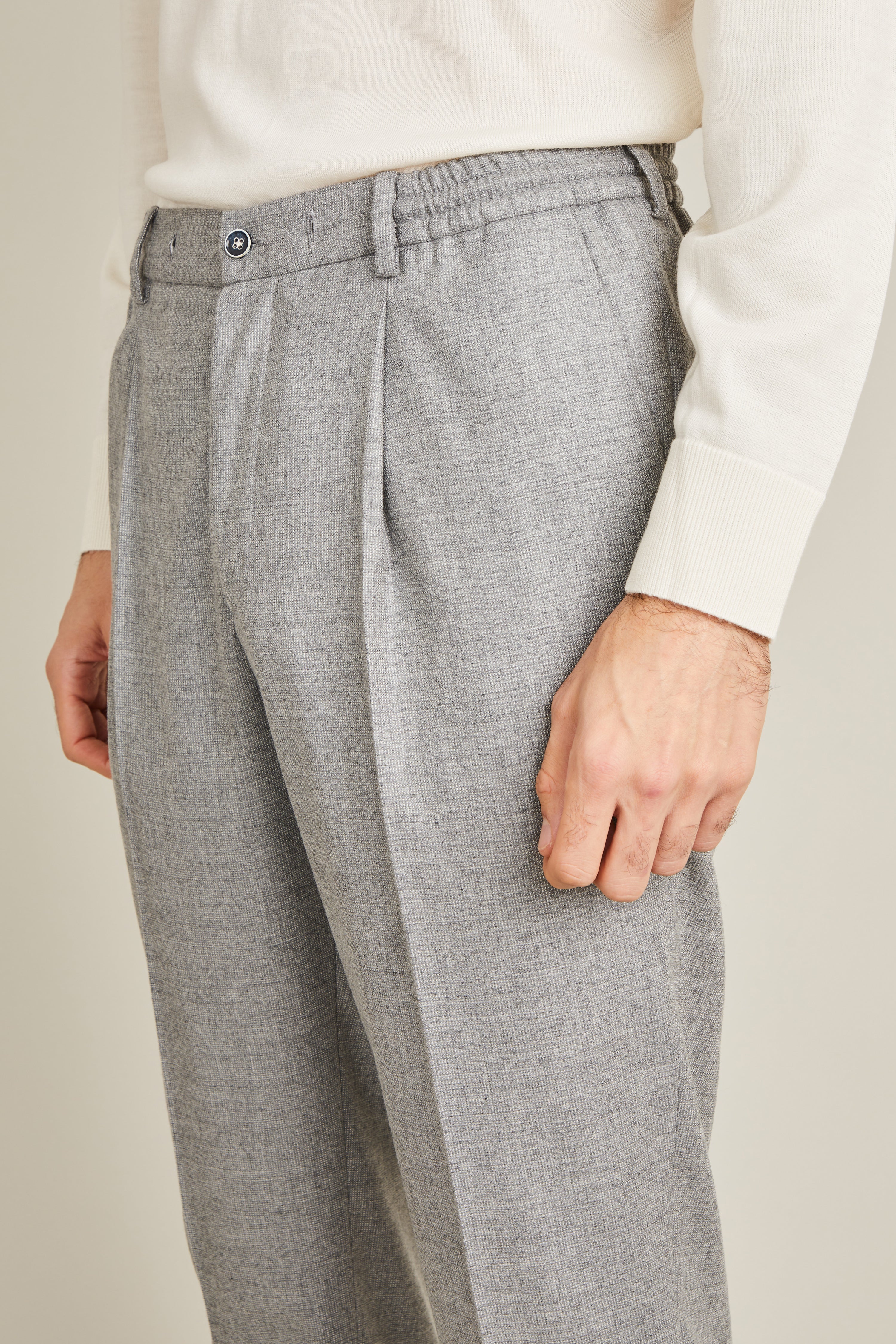 le-pantalon-jogpant-flanelle-gris-pantalon-laine-m-rinos image 2