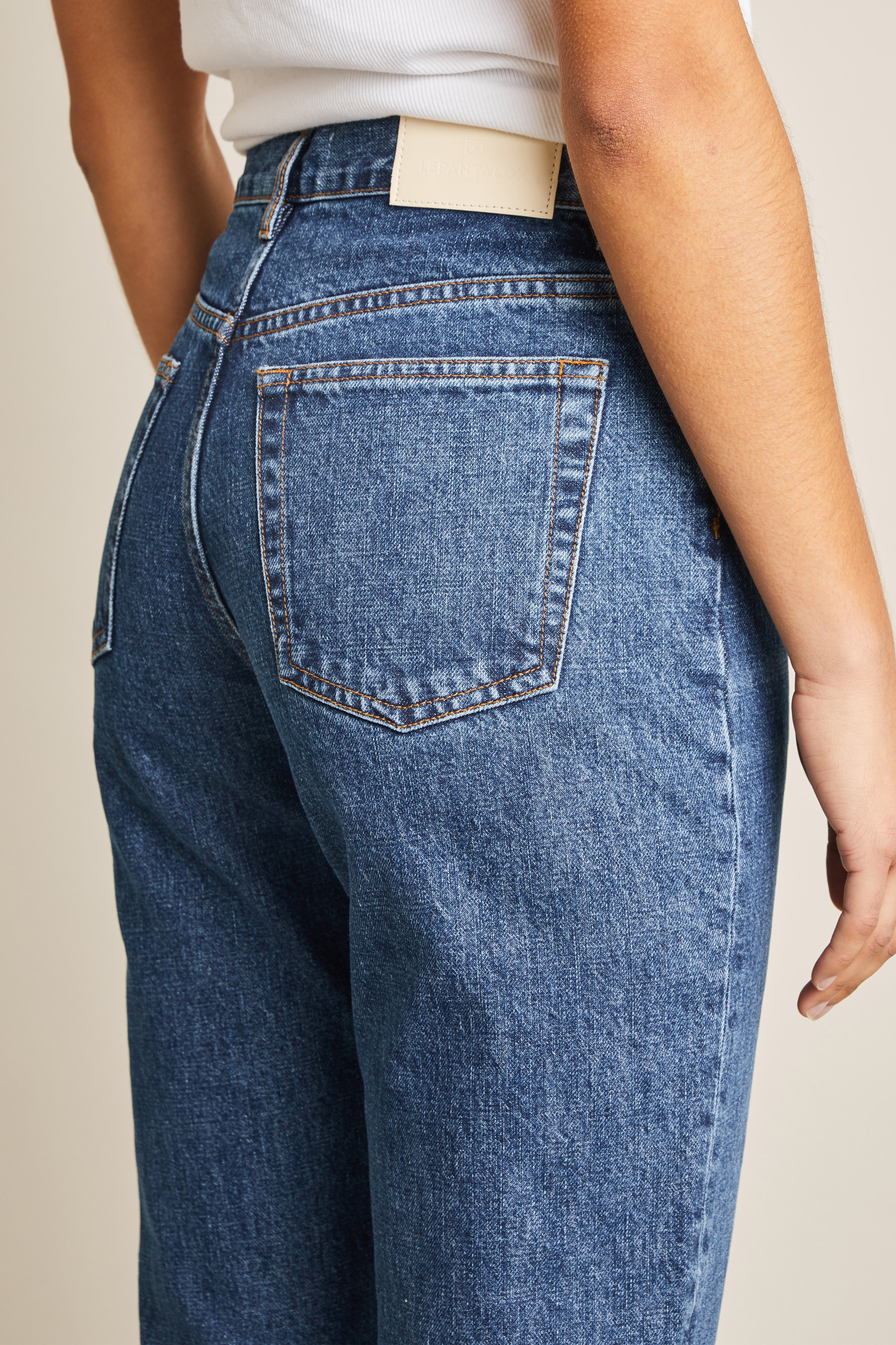 le-pantalon-jeans-homme-jean-droit-bleu-coton-bio image 2