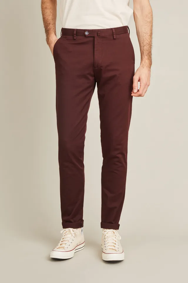 le-pantalon-chinos-homme-chino-lie-de-vin-bordeaux-semi-slim image 1