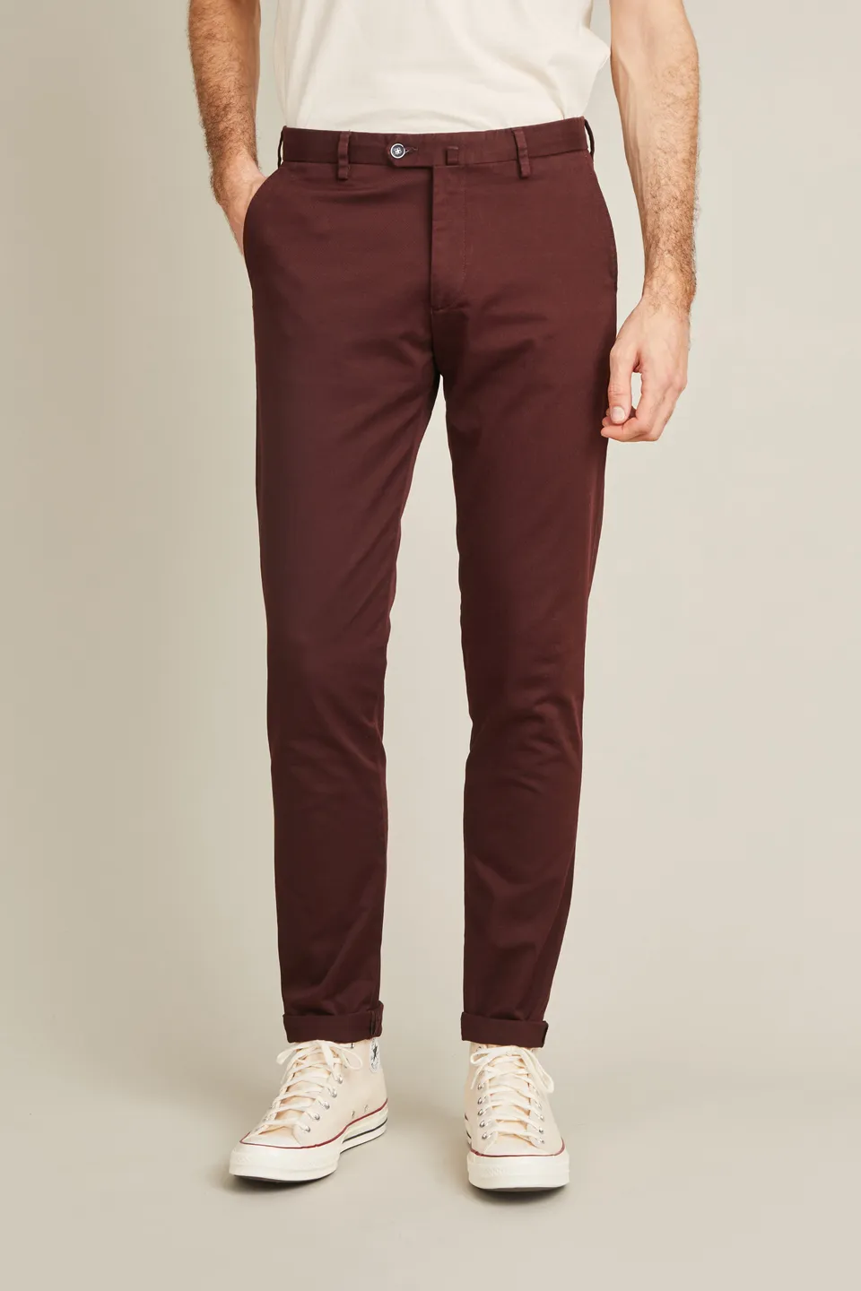 le-pantalon-chinos-homme-chino-lie-de-vin-bordeaux-semi-slim image 1