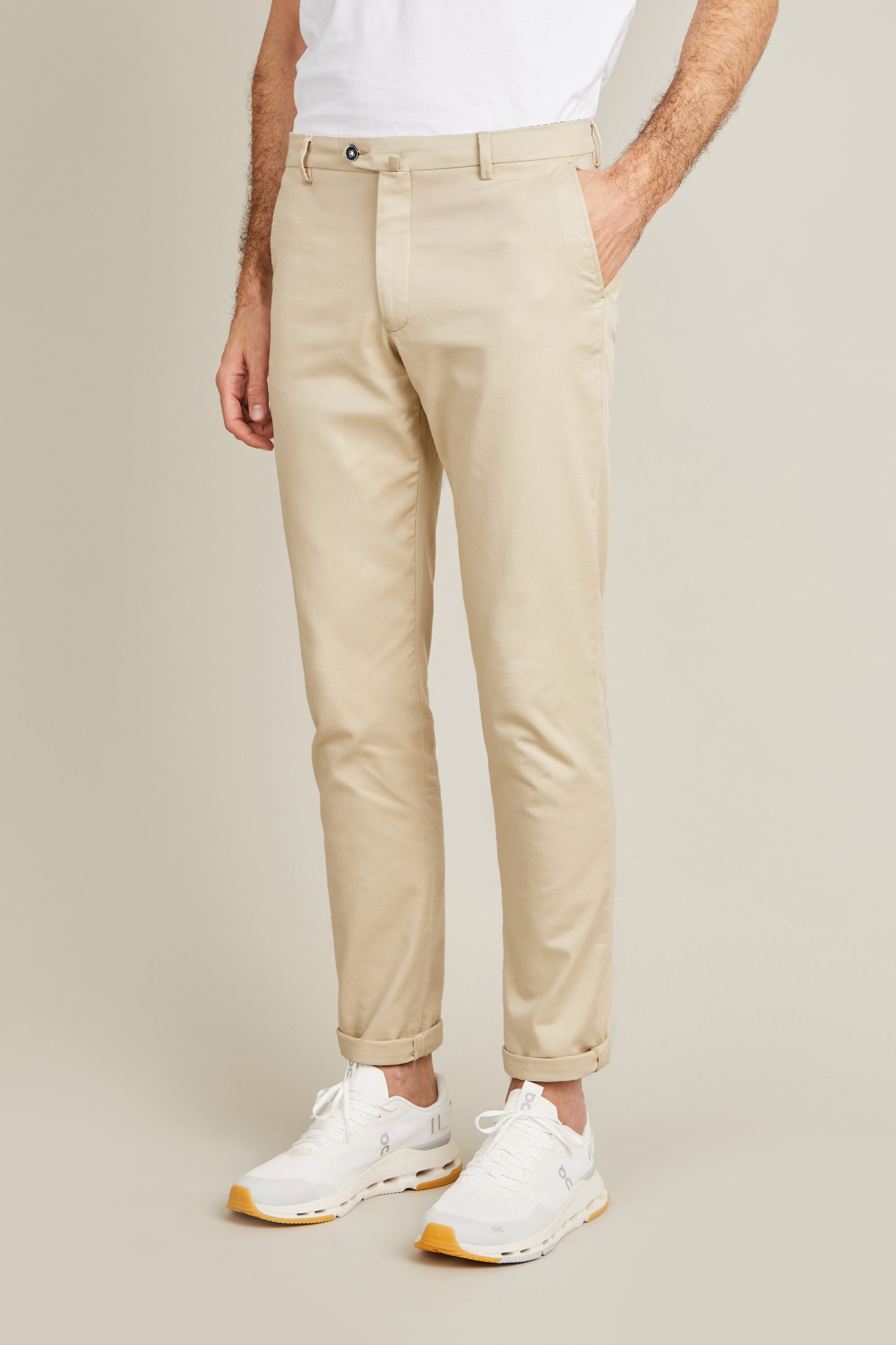 le-pantalon-chinos-homme-chino-beige-clair-coton-stretch image 5