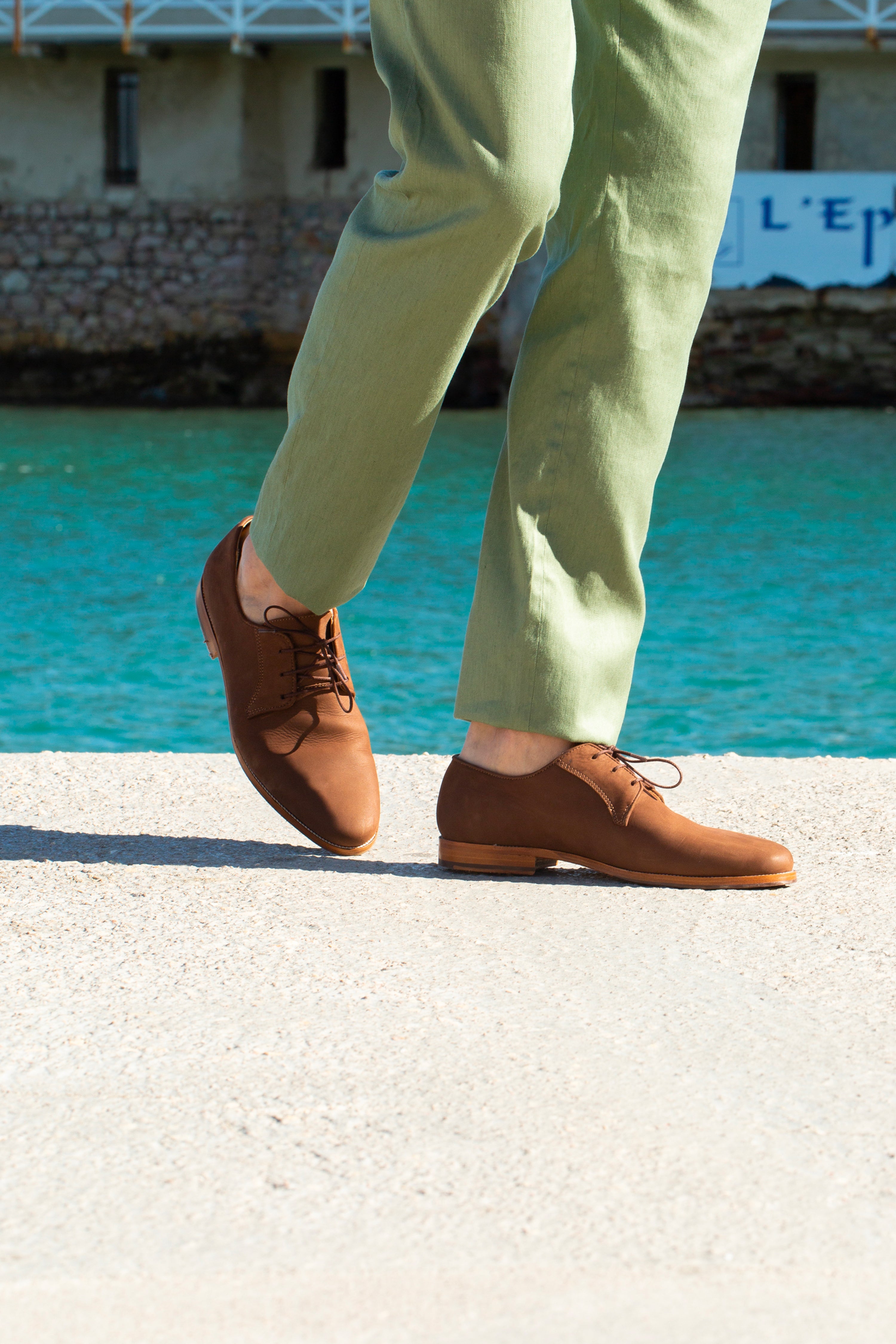 le-pantalon-coton-lin-kaki-chino-homme-40-lin-l-ger image 6