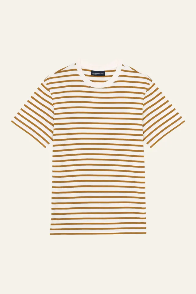 le-pantalon-t-shirts-homme-fm-lptm-2-tee-shirt-marini-re-camel image 1