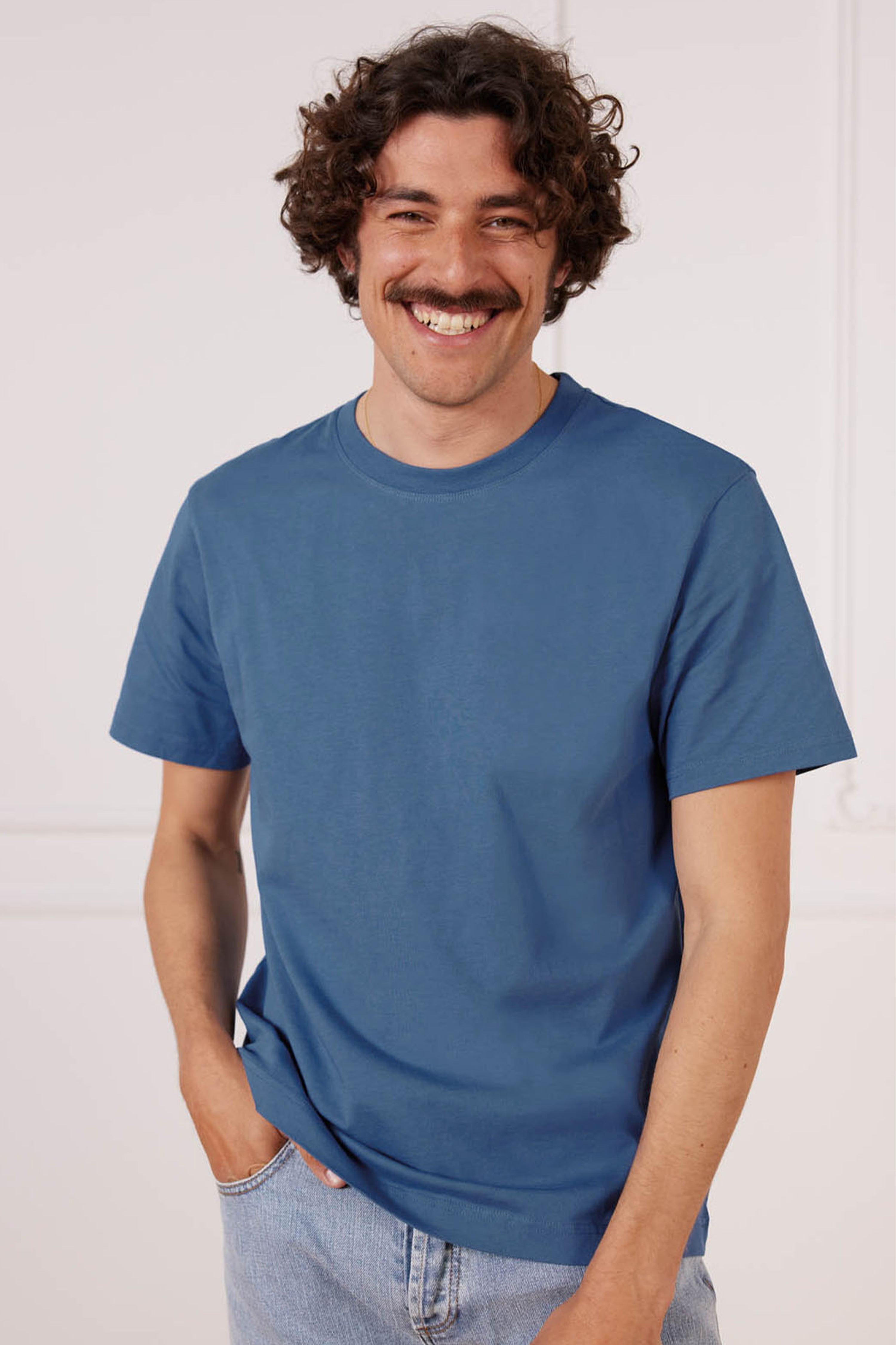 le-pantalon-tee-shirt-bleu-t-shirt-coton-bio-homme image 3