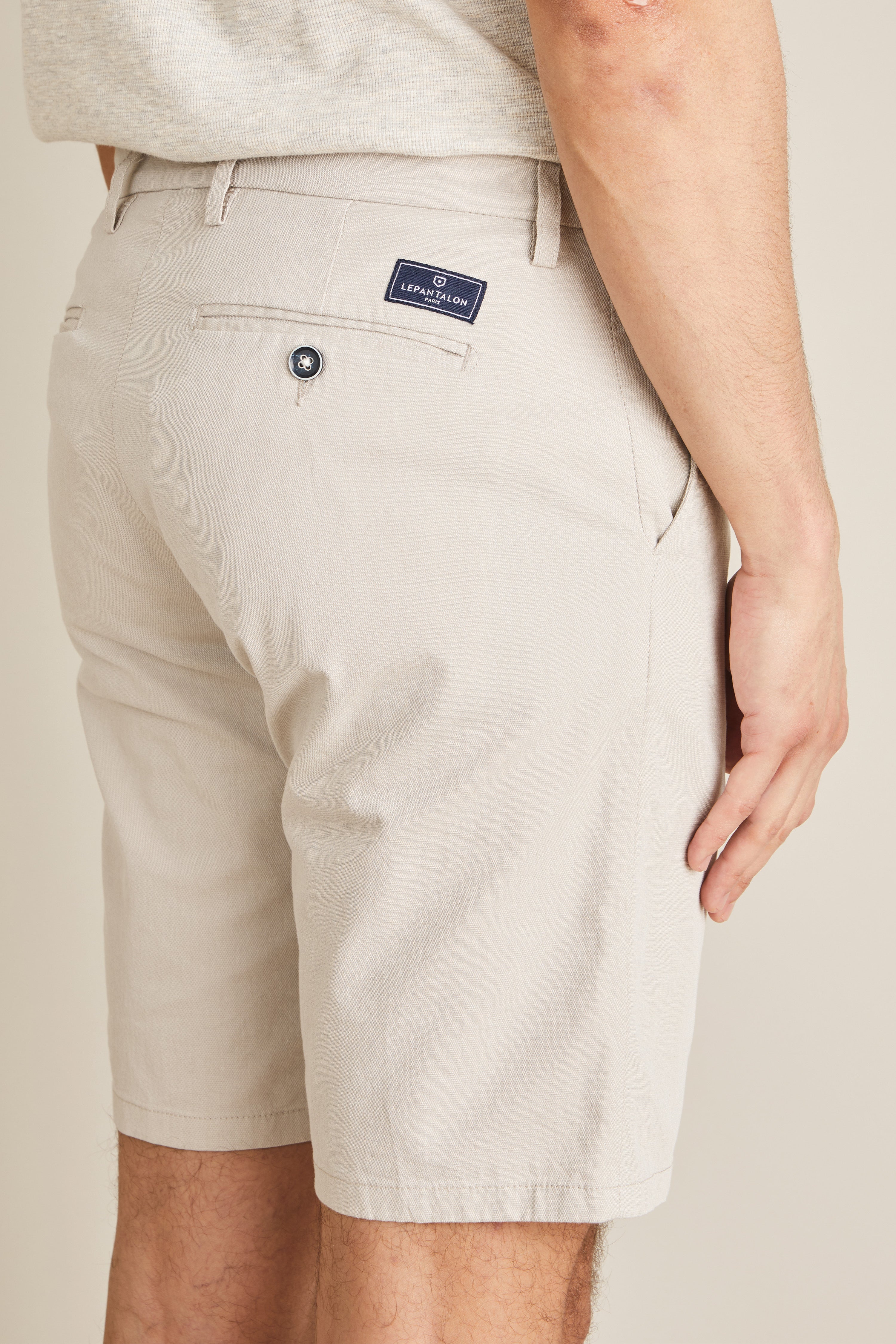 le-pantalon-bermuda-a-rien-beige-short-homme-coton-l-ger image 2