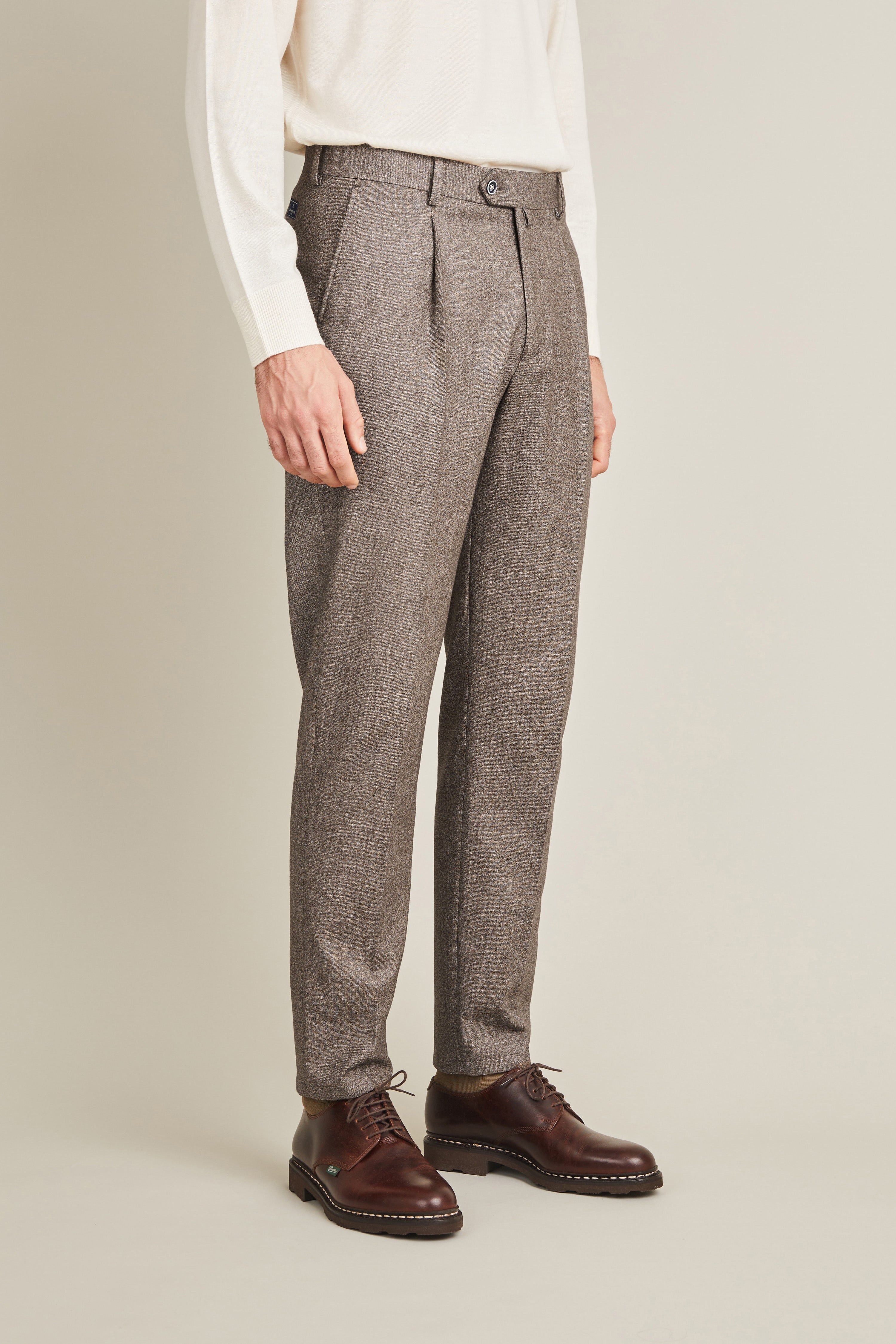 le-pantalon-fm-lpfp-2-pantalon-pinces-marron-flanelle-laine image 5