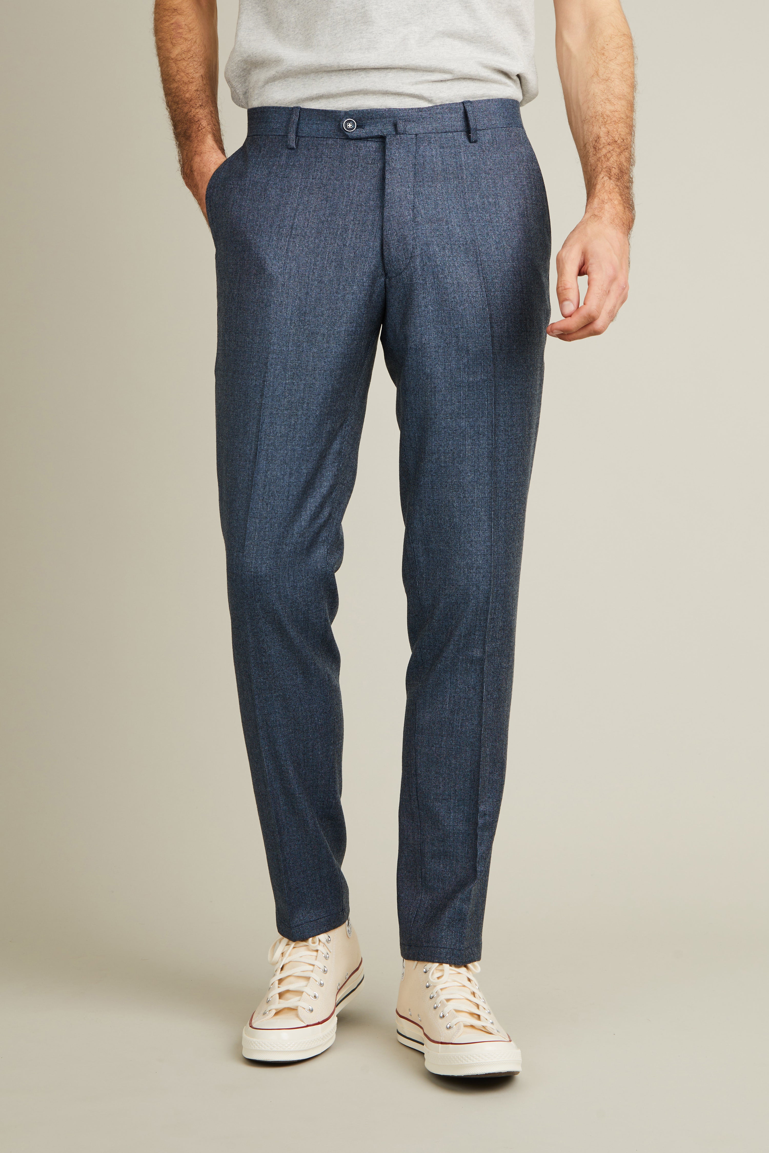 le-pantalon-flanelle-bleu-tweed-pantalon-laine-m-rinos-semi-slim image 1