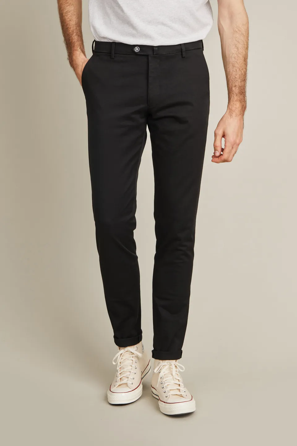 le-pantalon-chinos-fm-lpc-18-chino-homme-noir-semi-slim image 1