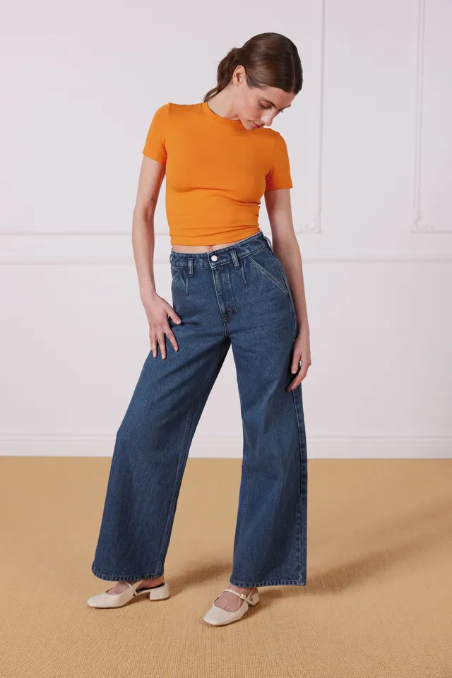 le-pantalon-jeans-femme-jean-large-middle-blue-coton image 1