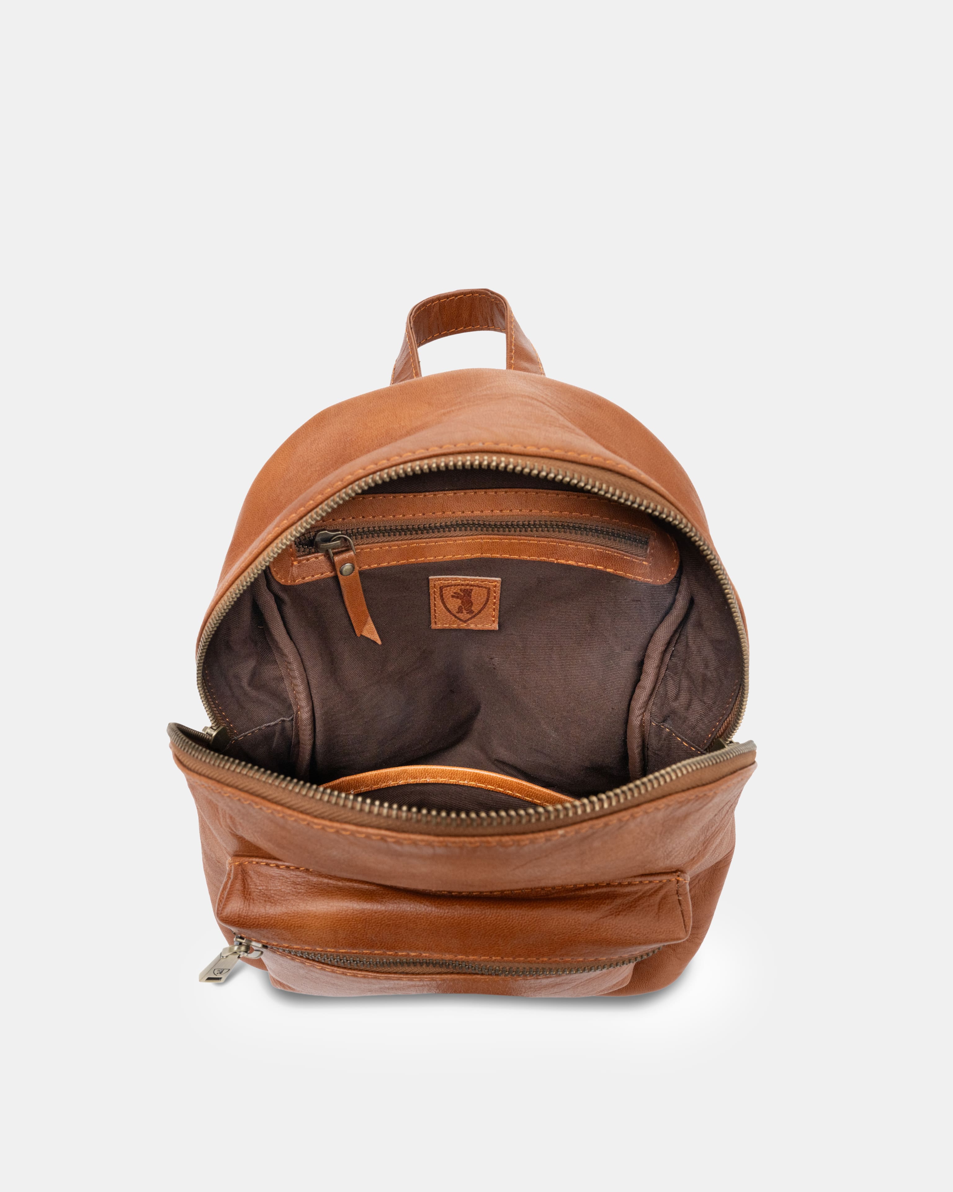 berliner-bags-kelly-sac-dos-cuir-marron-vintage image 4