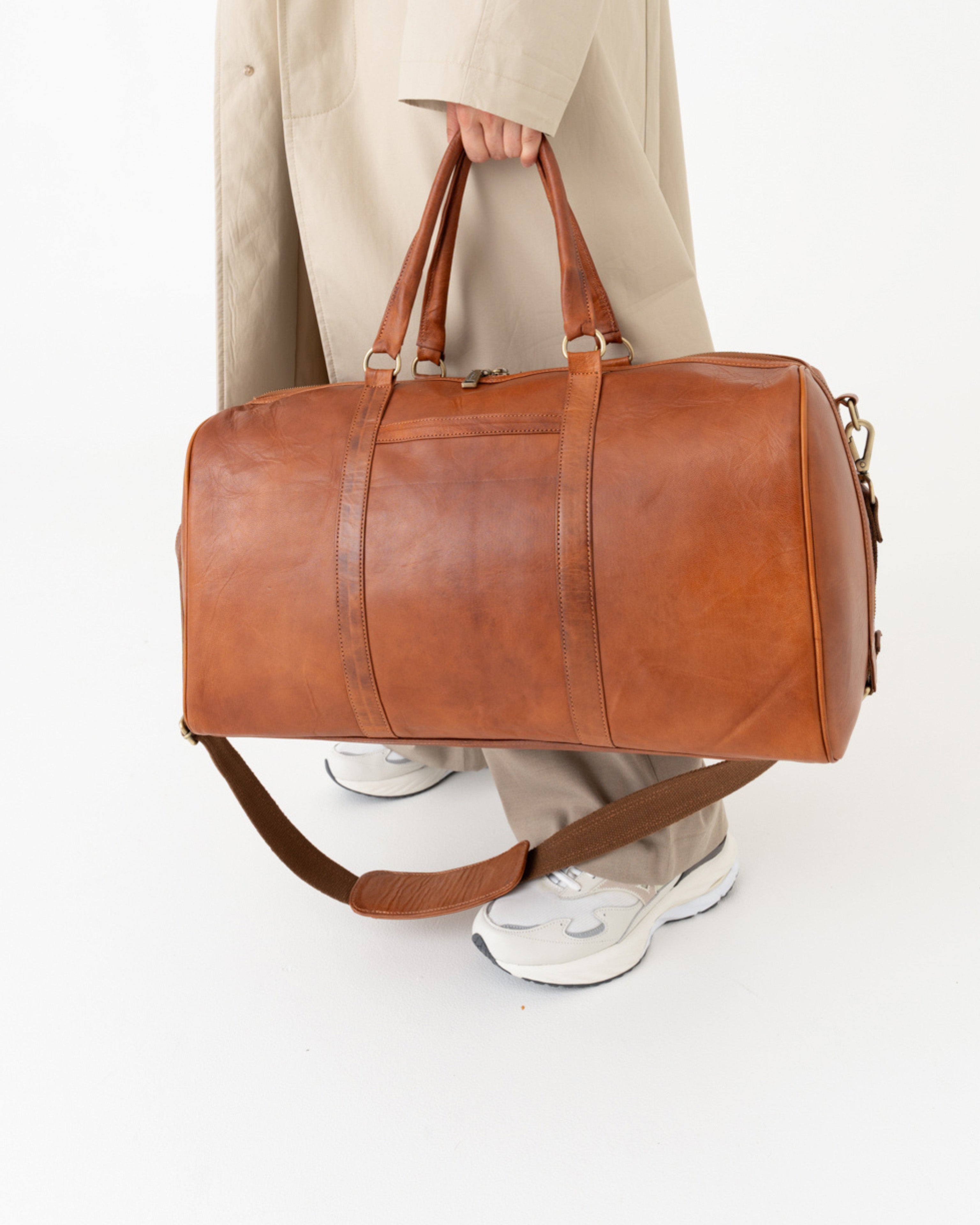 berliner-bags-boston-sac-voyage-cuir-marron-vintage image 2