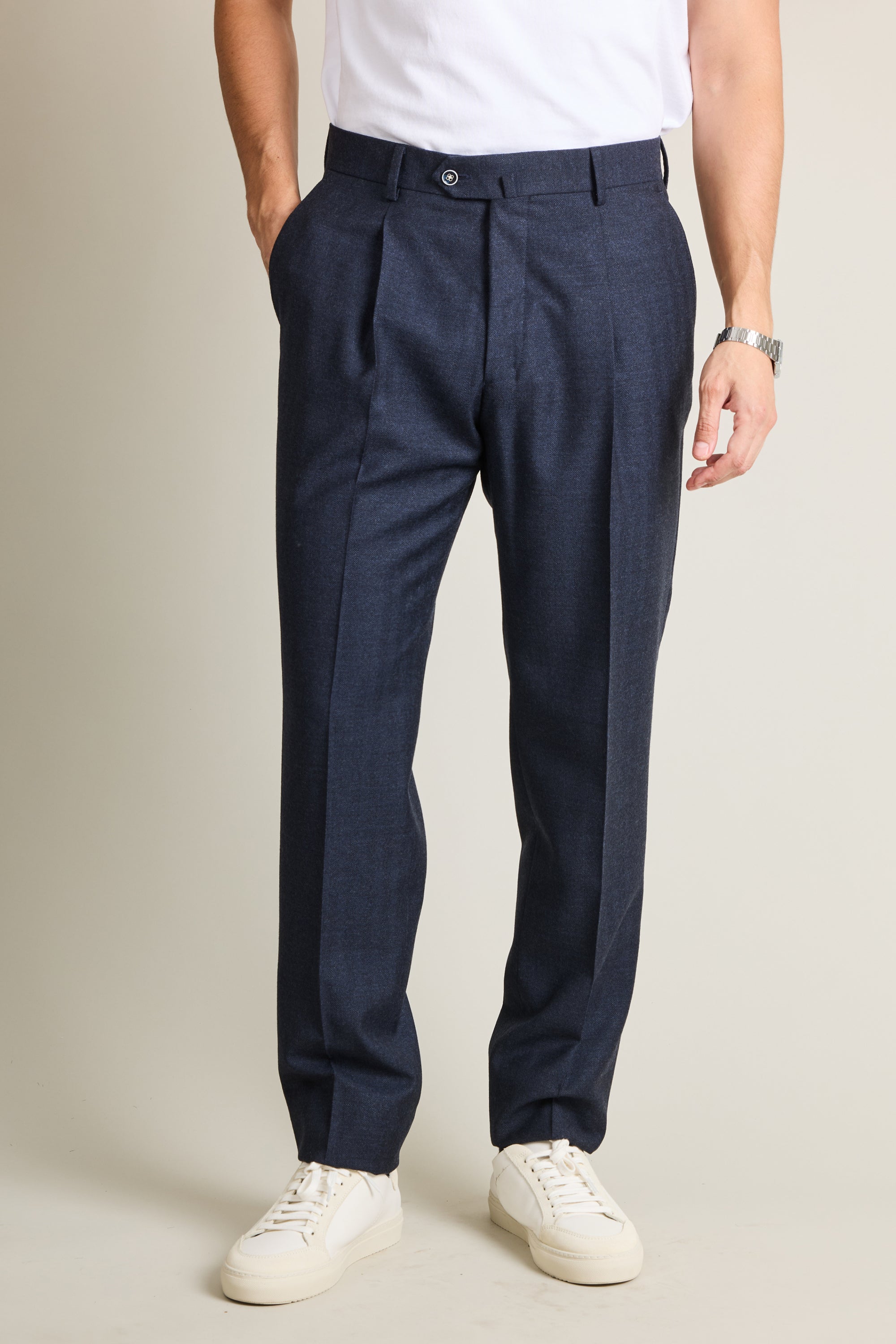 le-pantalon-chevron-bleu-marine-pantalon-homme-40-flanelle-laine image 1