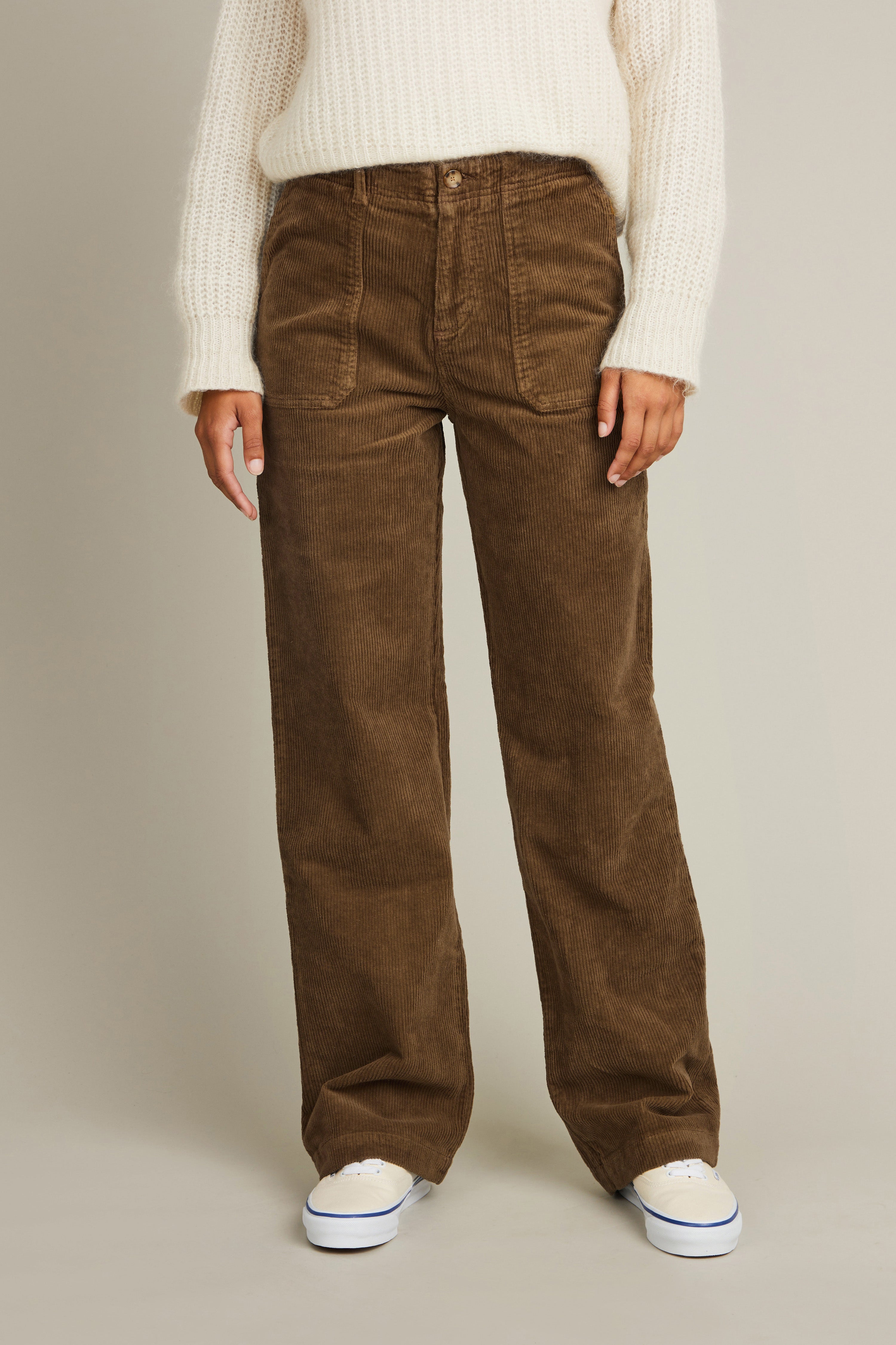 le-pantalon-carpenter-velours-pantalon-brun-taille-haute image 1