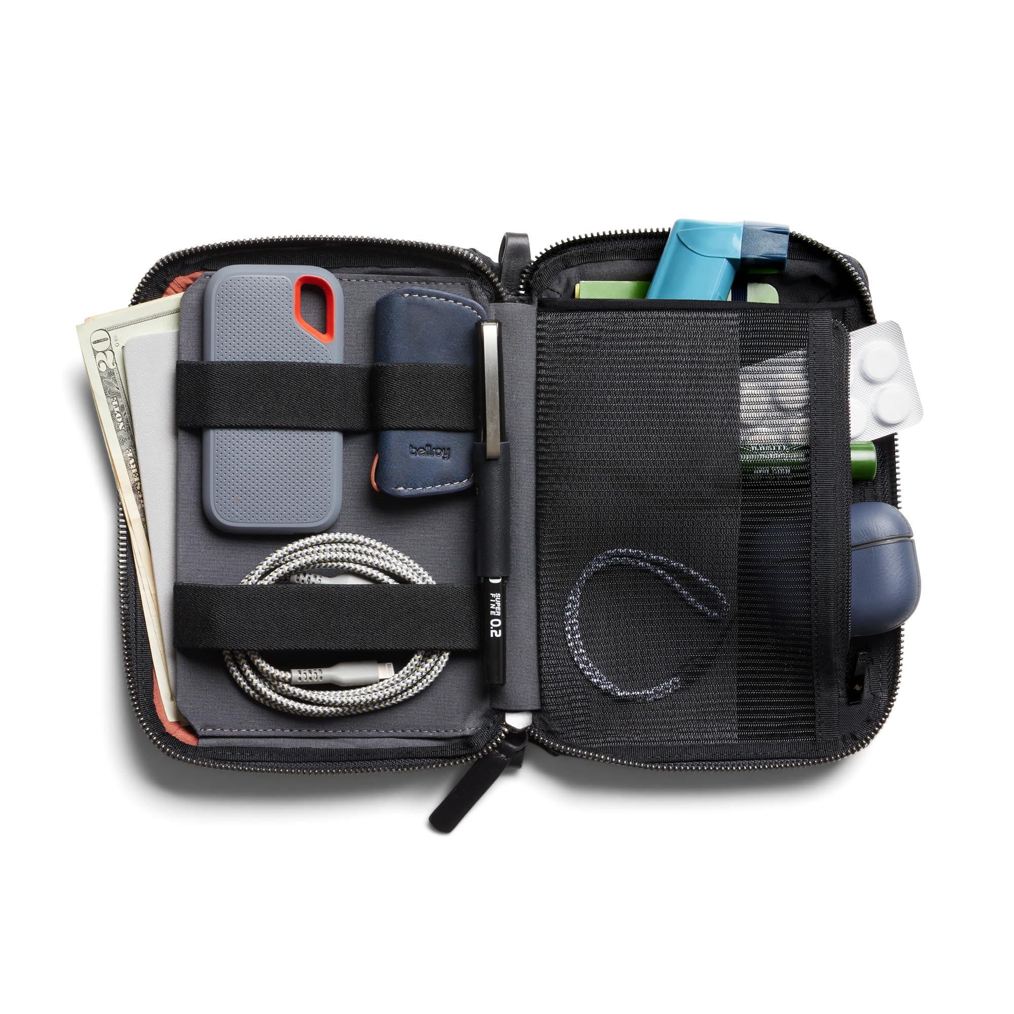 bellroy-wonder-kit-pochette-tech-raven-nylon-recycl-organisateur image 3