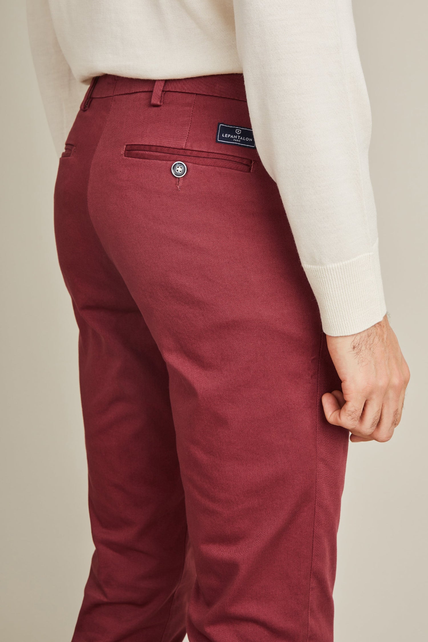 le-pantalon-chinos-homme-chino-bordeaux-fonc-coton-stretch image 4
