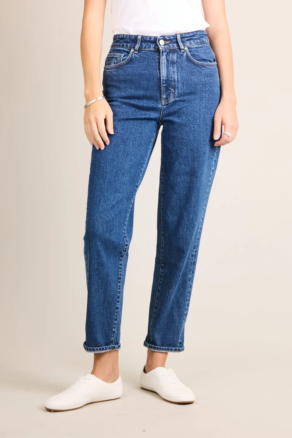 le-pantalon-mom-bleu-stone-jean-stone-taille-haute image 1