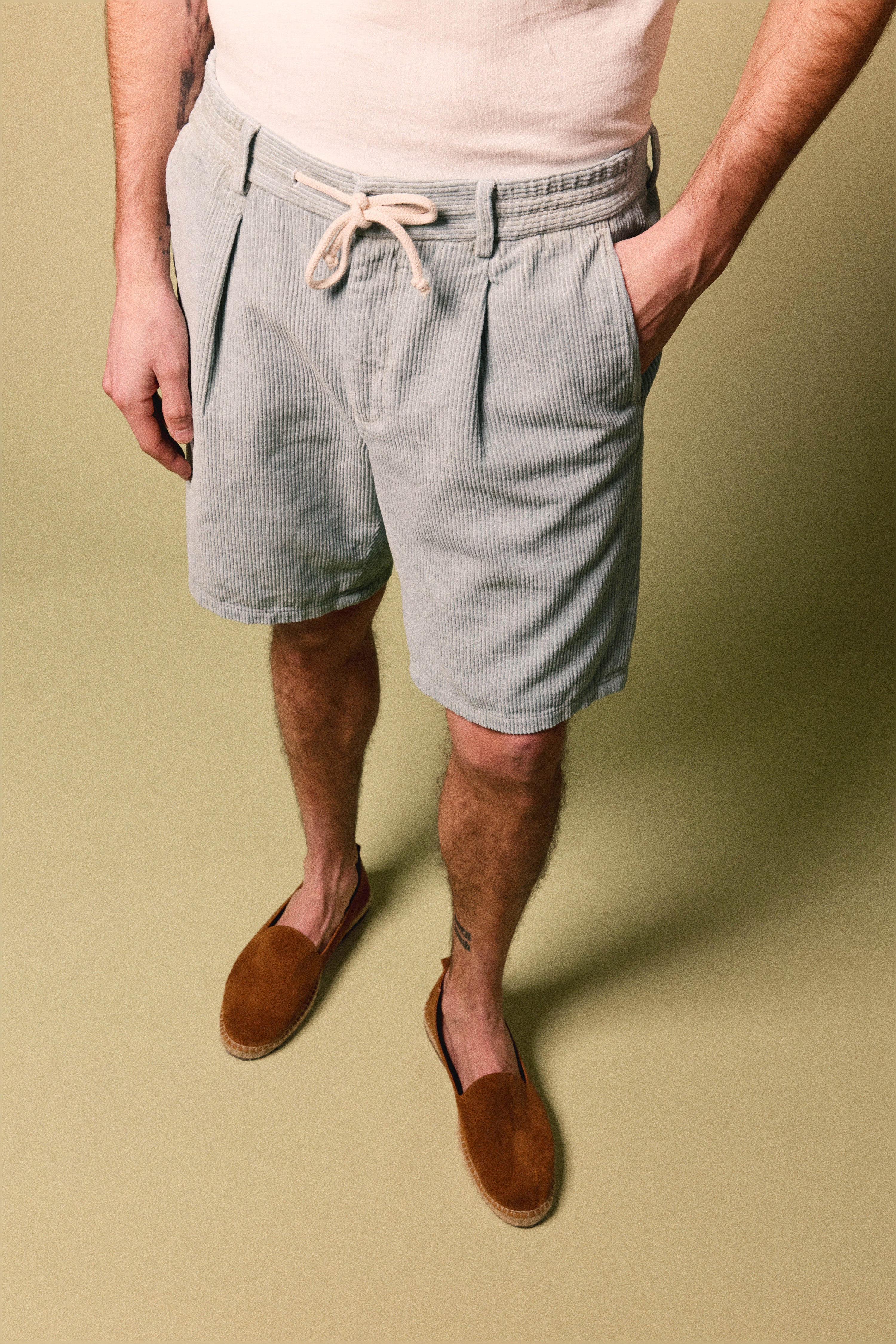 le-pantalon-bermudas-bermuda-velours-bleu-clair-coton-lin image 2