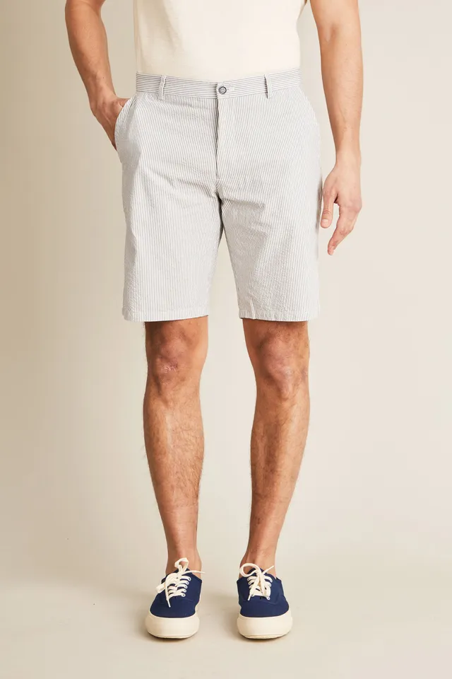 le-pantalon-bermuda-seersucker-gris-short-coton image 1