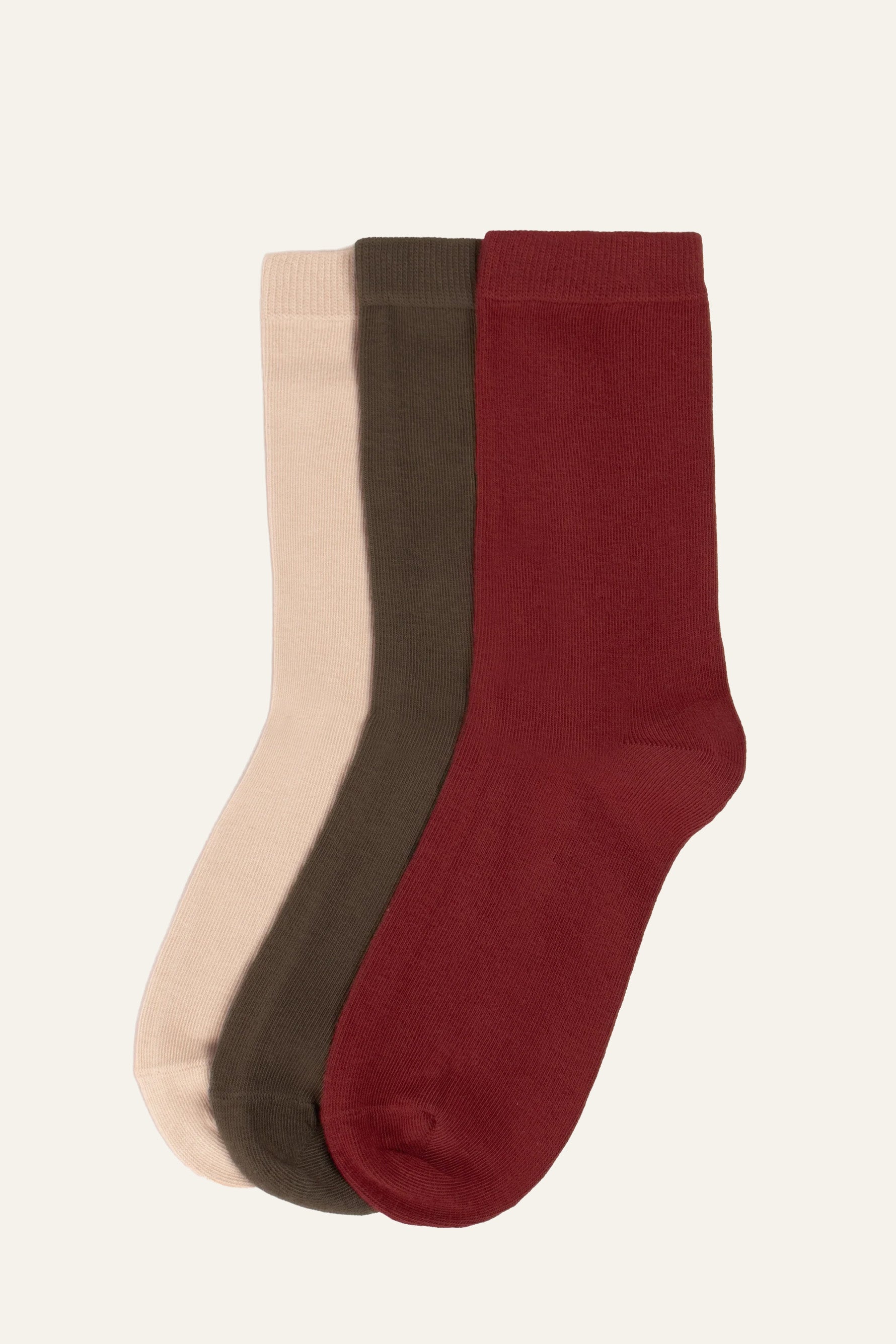 le-pantalon-pack-3-chaussettes-femme-beige-kaki-coton-bio image 1