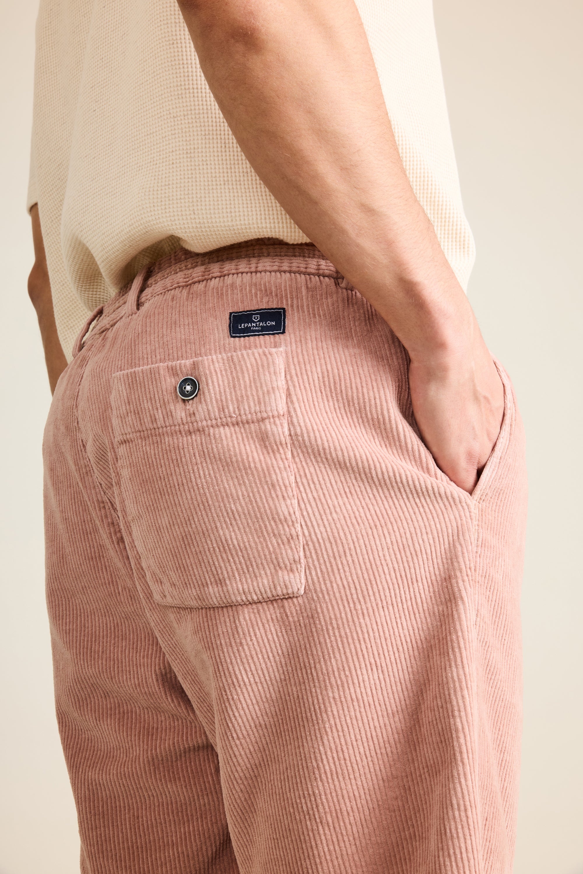 le-pantalon-bermuda-velours-vieux-rose-short-coton-lin image 5
