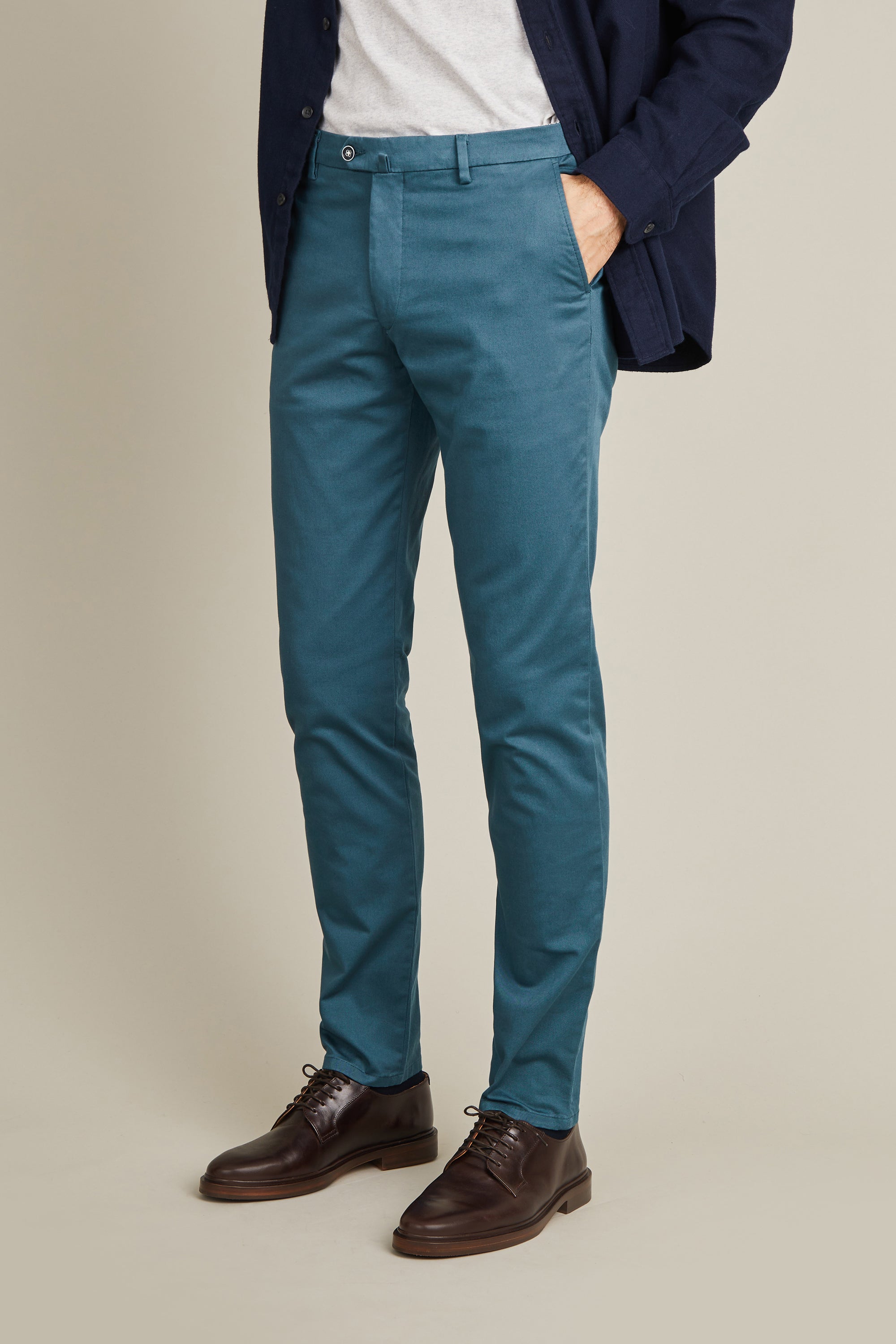 le-pantalon-chinos-homme-chino-bleu-canard-semi-slim image 7