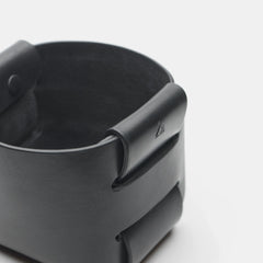 darksails-panier-cuir-noir-vide-poche-bureau-fait-main image 5