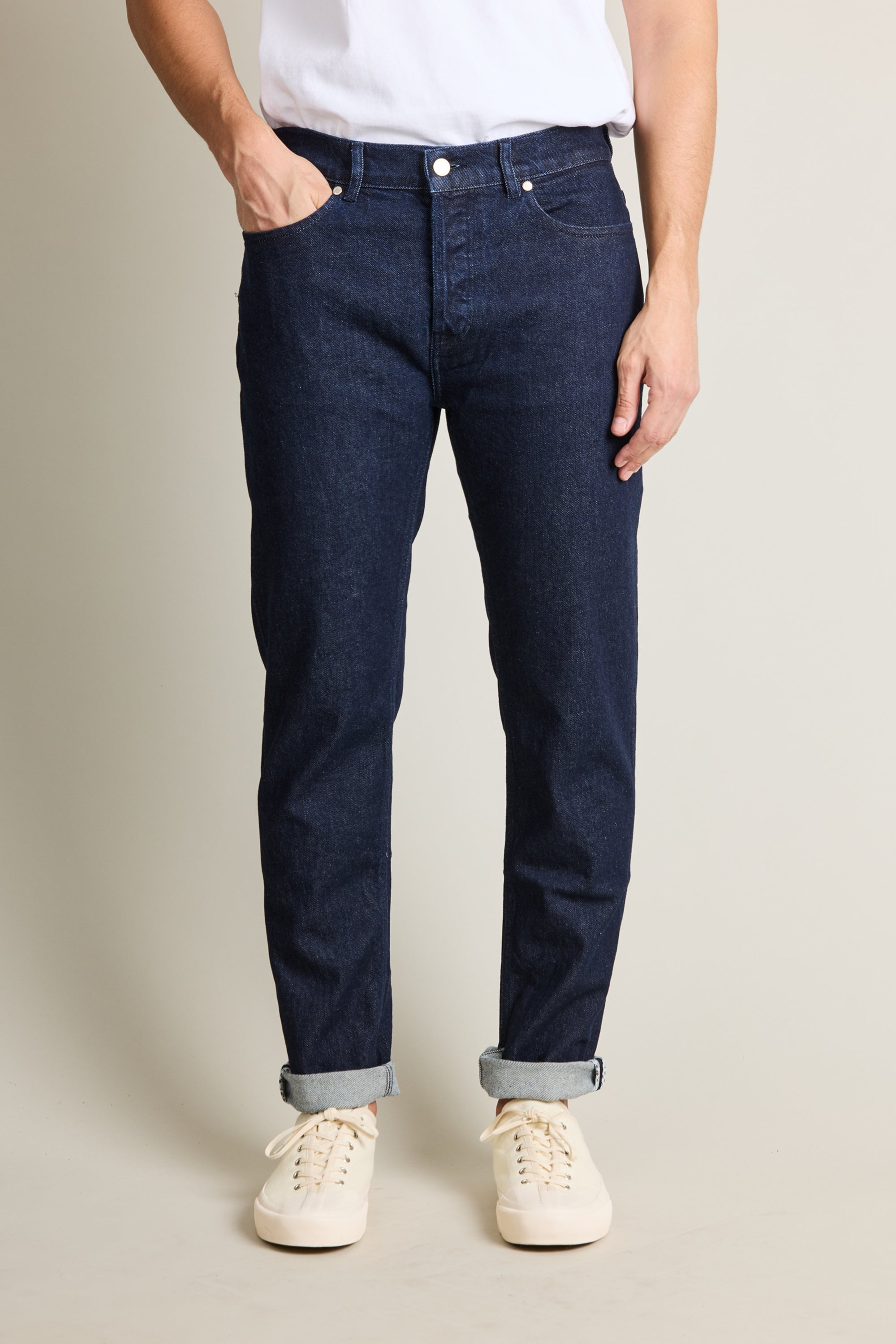 le-pantalon-jeans-homme-jean-classique-bleu-brut-semi-slim image 6