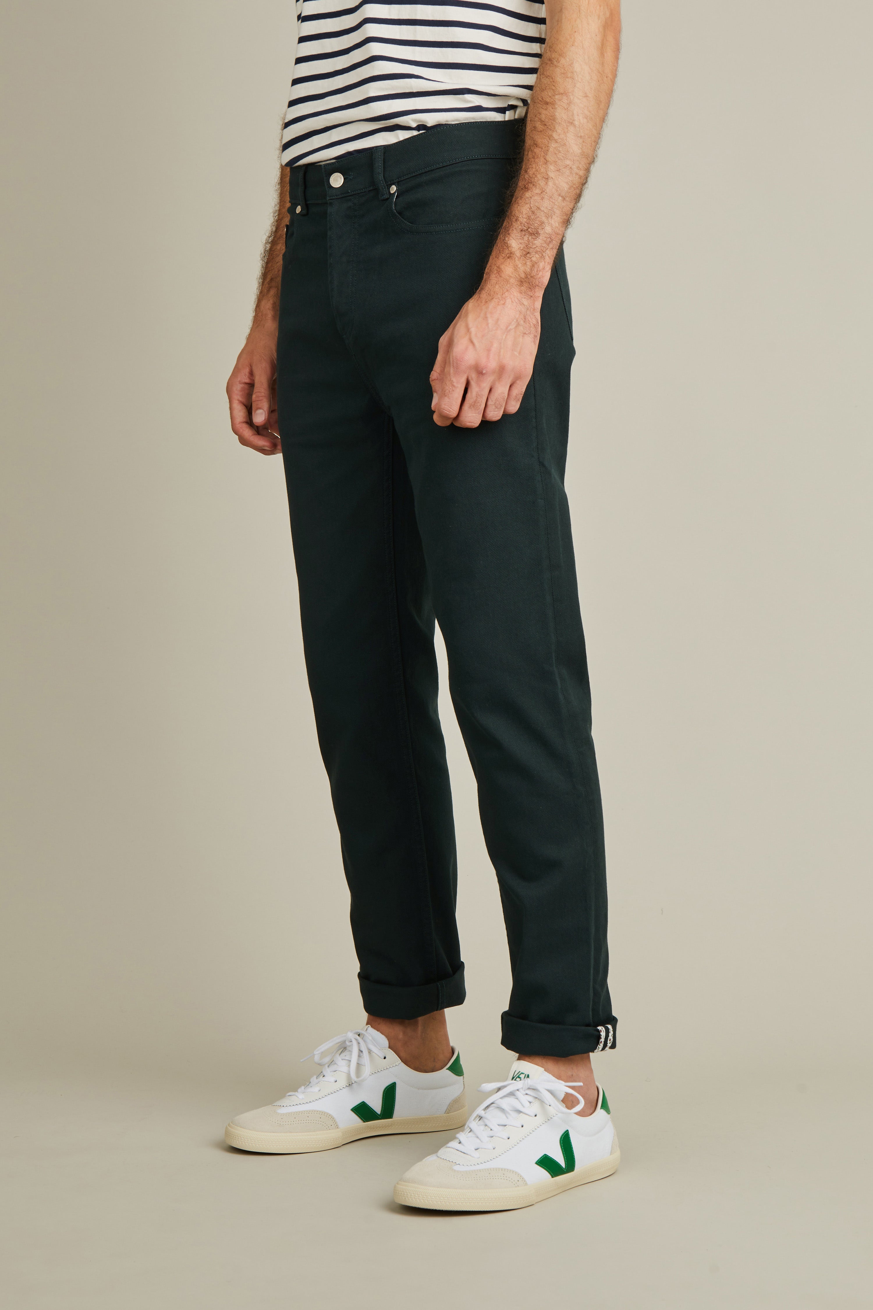 le-pantalon-jean-vert-anglais-jean-homme-semi-slim image 4
