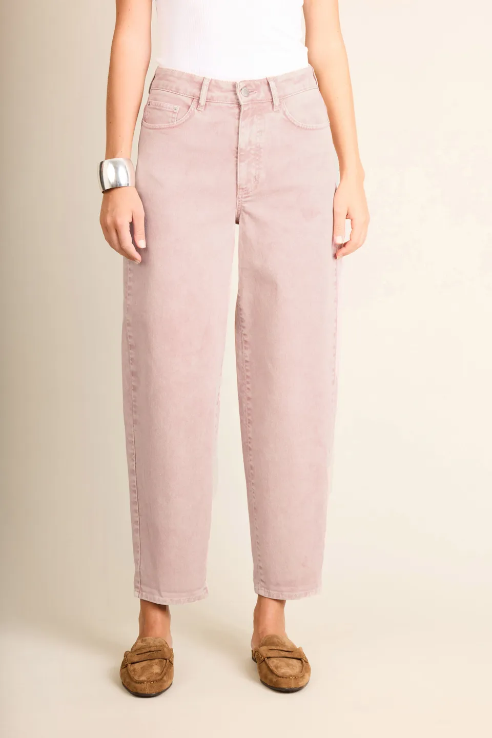le-pantalon-jean-balloon-ice-pink-jean-rose-large-femme image 1