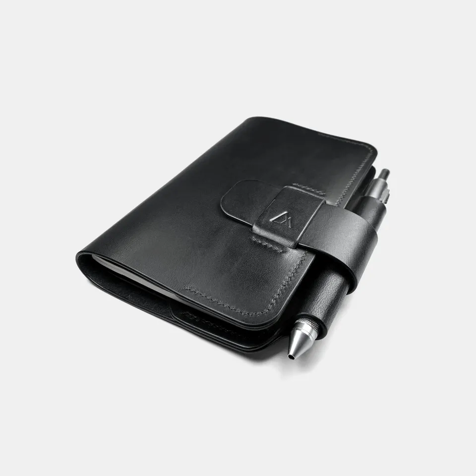 darksails-porte-carnets-passeport-cuir-noir-point-sellier image 1
