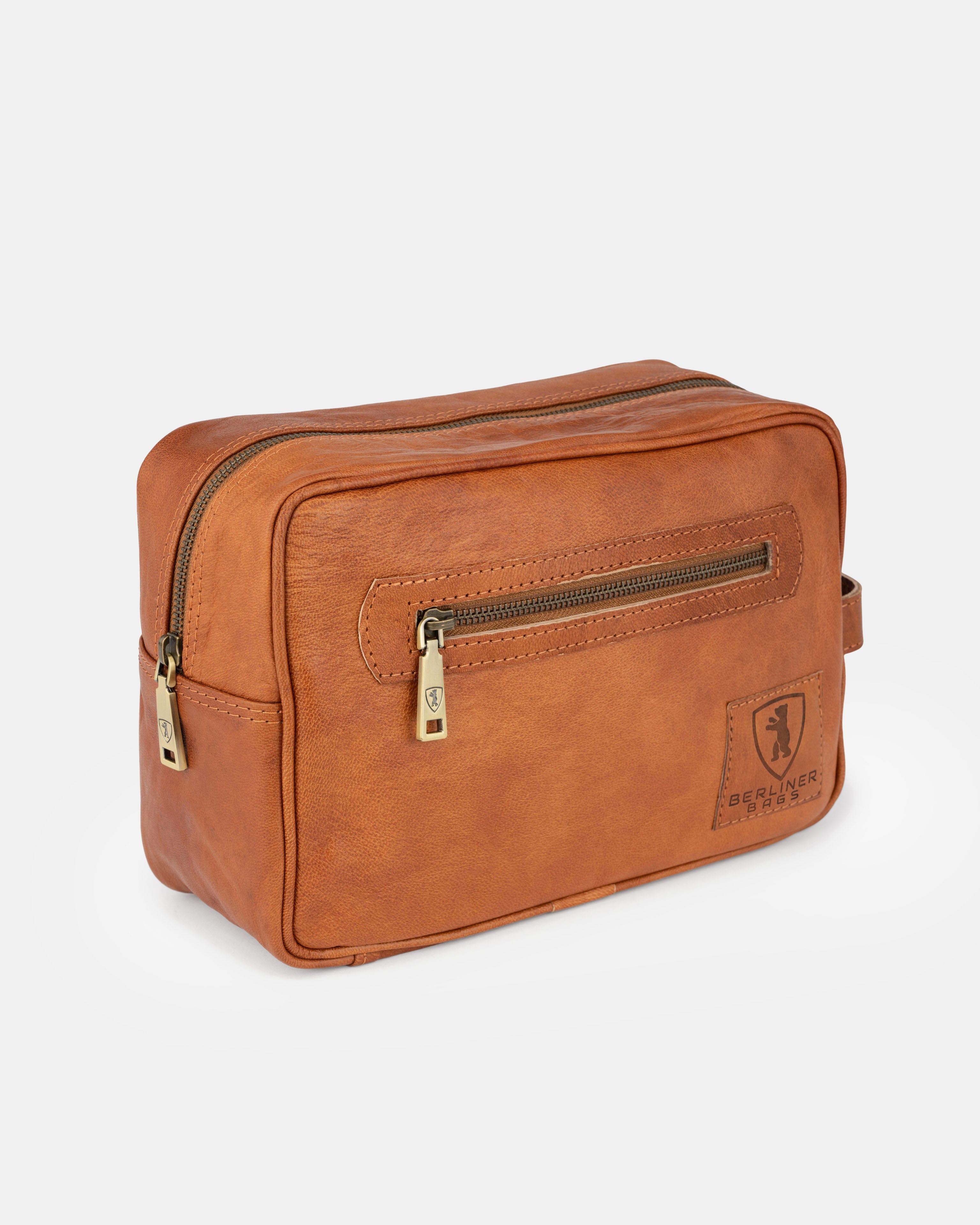 berliner-bags-paul-trousse-de-toilette-marron-vintage-simple image 1