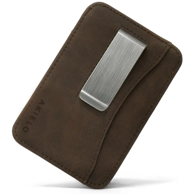 akielo-charlie-collection-dark-mocha-clip-portefeuille-pince image 1