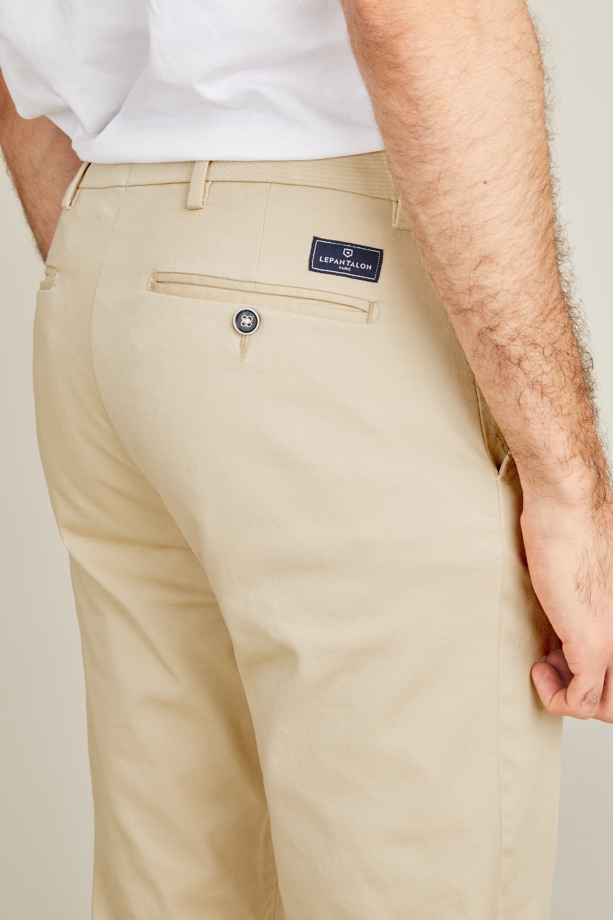 le-pantalon-chinos-homme-chino-beige-clair-coton-stretch image 7