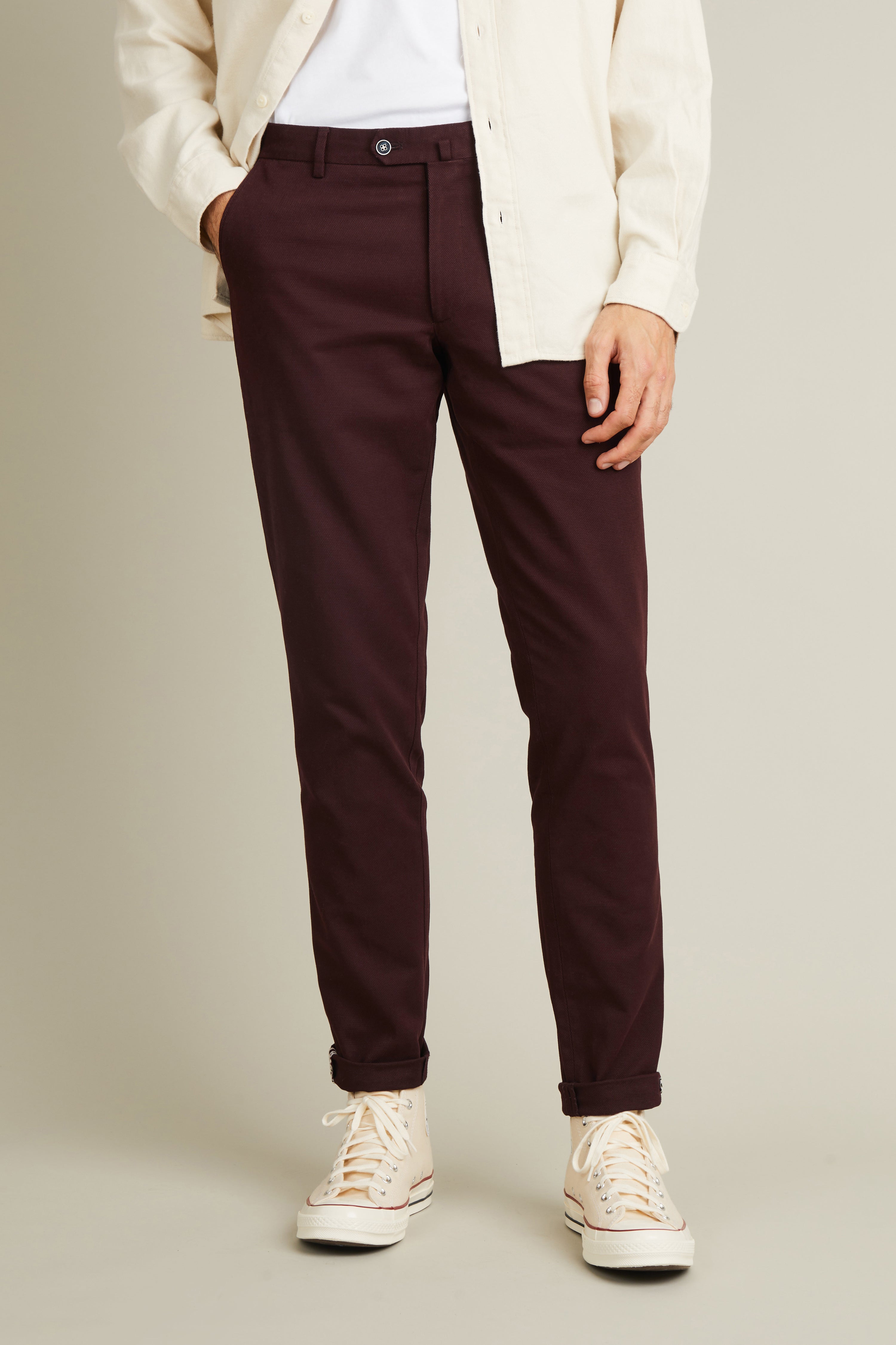 le-pantalon-chinos-homme-chino-bordeaux-pantalon-coton-semi-slim image 4
