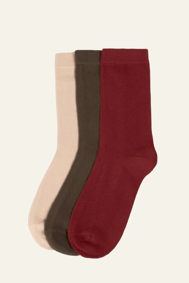 le-pantalon-pack-3-chaussettes-femme-beige-kaki-coton-bio image 1
