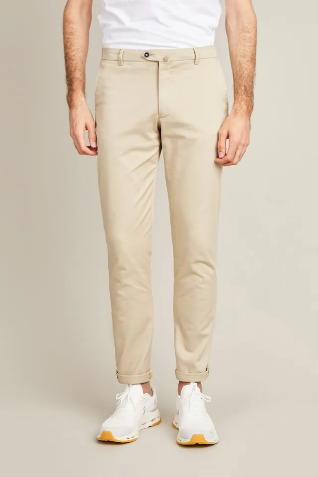 le-pantalon-chinos-homme-chino-beige-clair-coton-stretch image 1