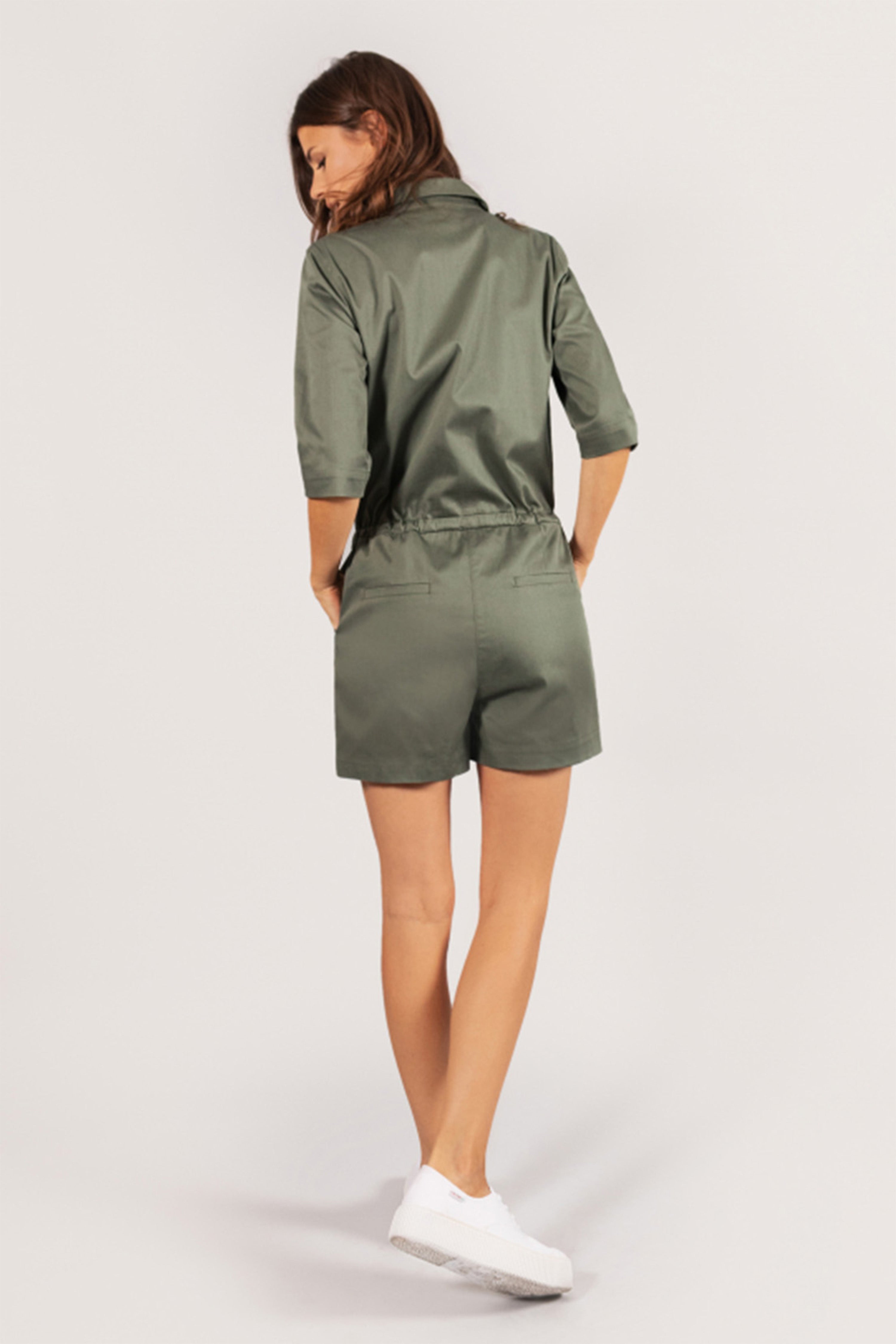le-pantalon-combishort-kaki-femme-coton image 4