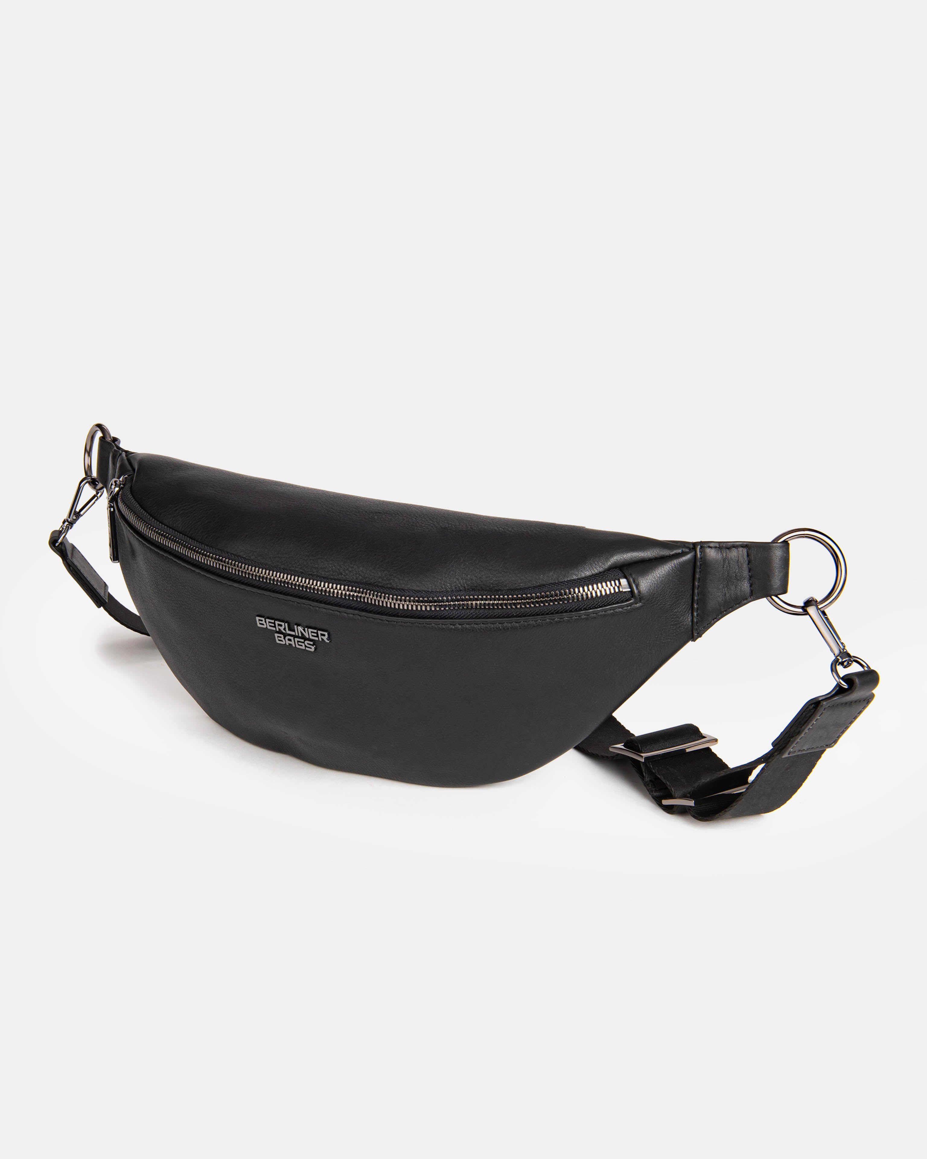 berliner-bags-mona-xl-sac-banane-cuir-noir-taille-r-glable image 3