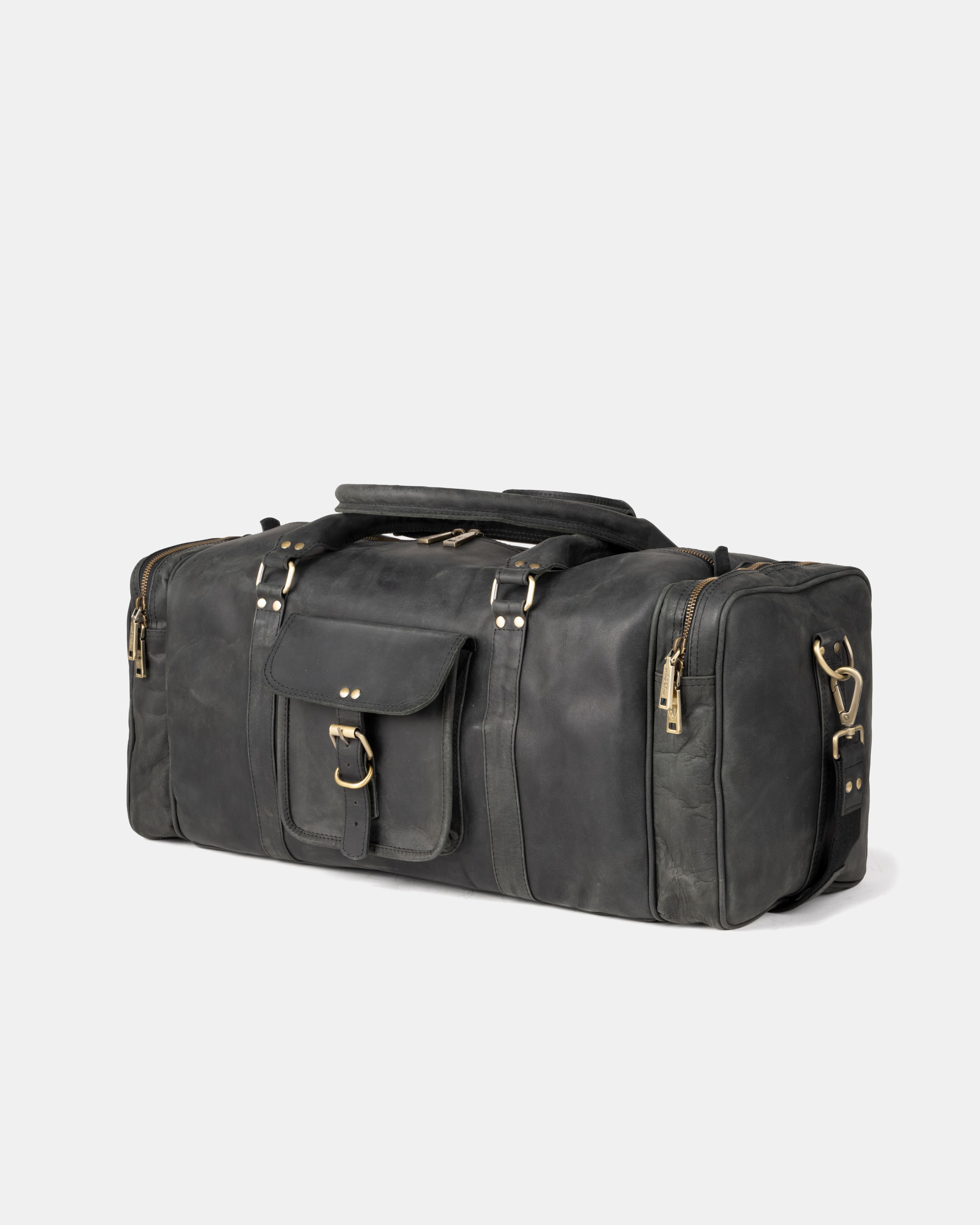 berliner-bags-new-york-sac-voyage-cuir-gris-fonc-l-vintage image 2