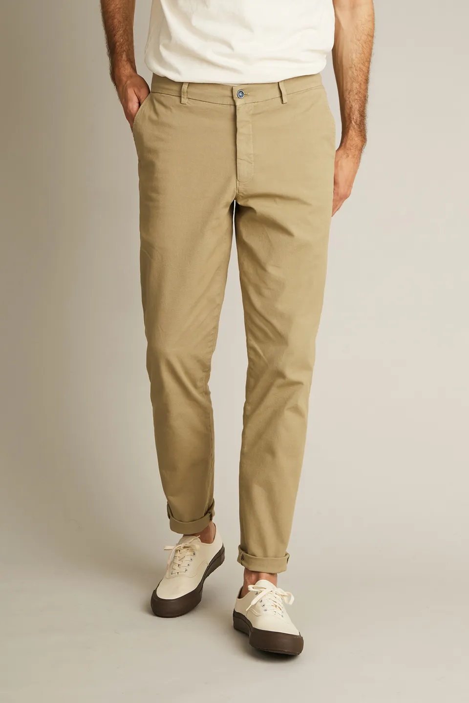 le-pantalon-chinos-homme-chino-sport-beige-carotte image 1