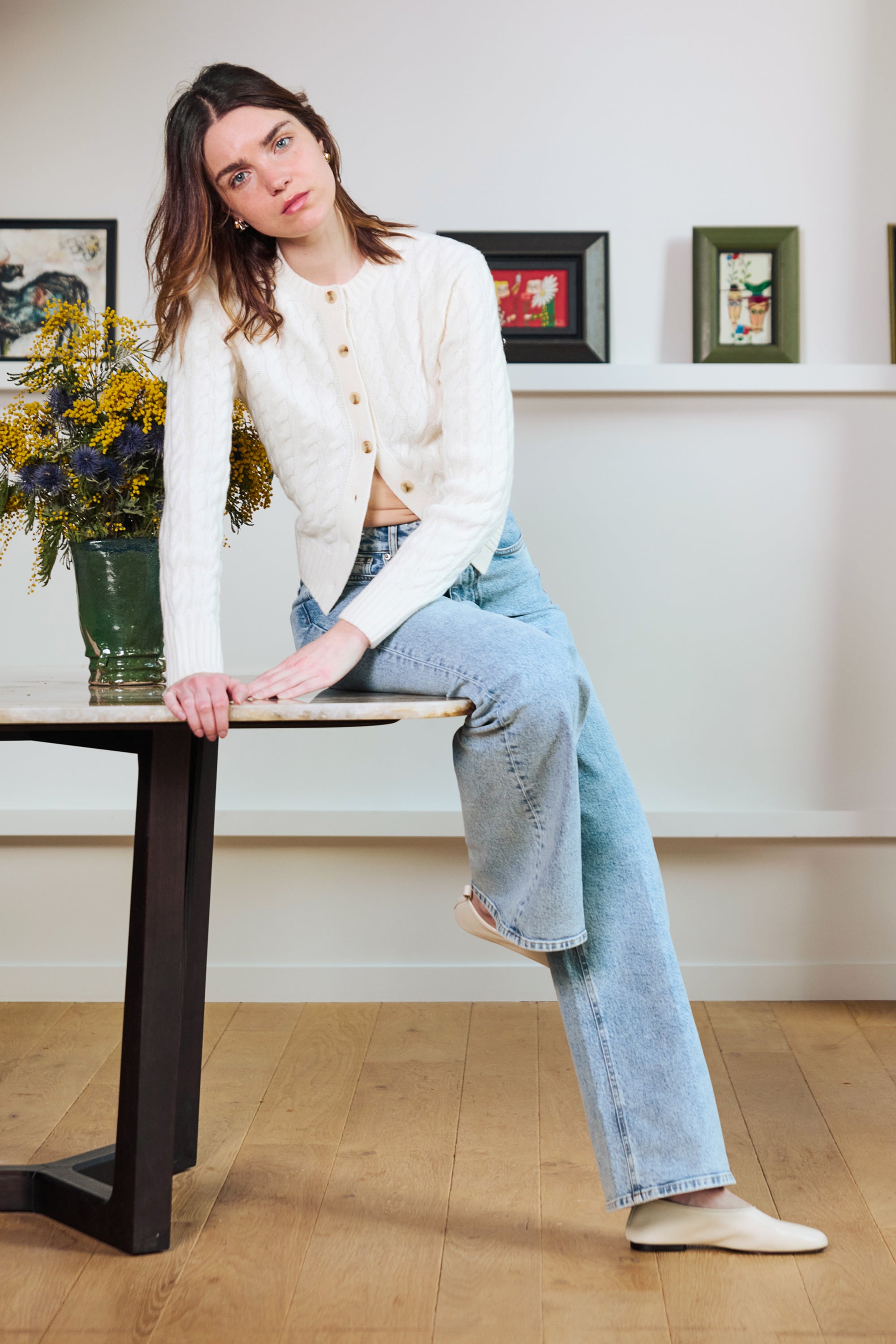 le-pantalon-jean-wideleg-bleached-jean-femme-taille-haute image 2