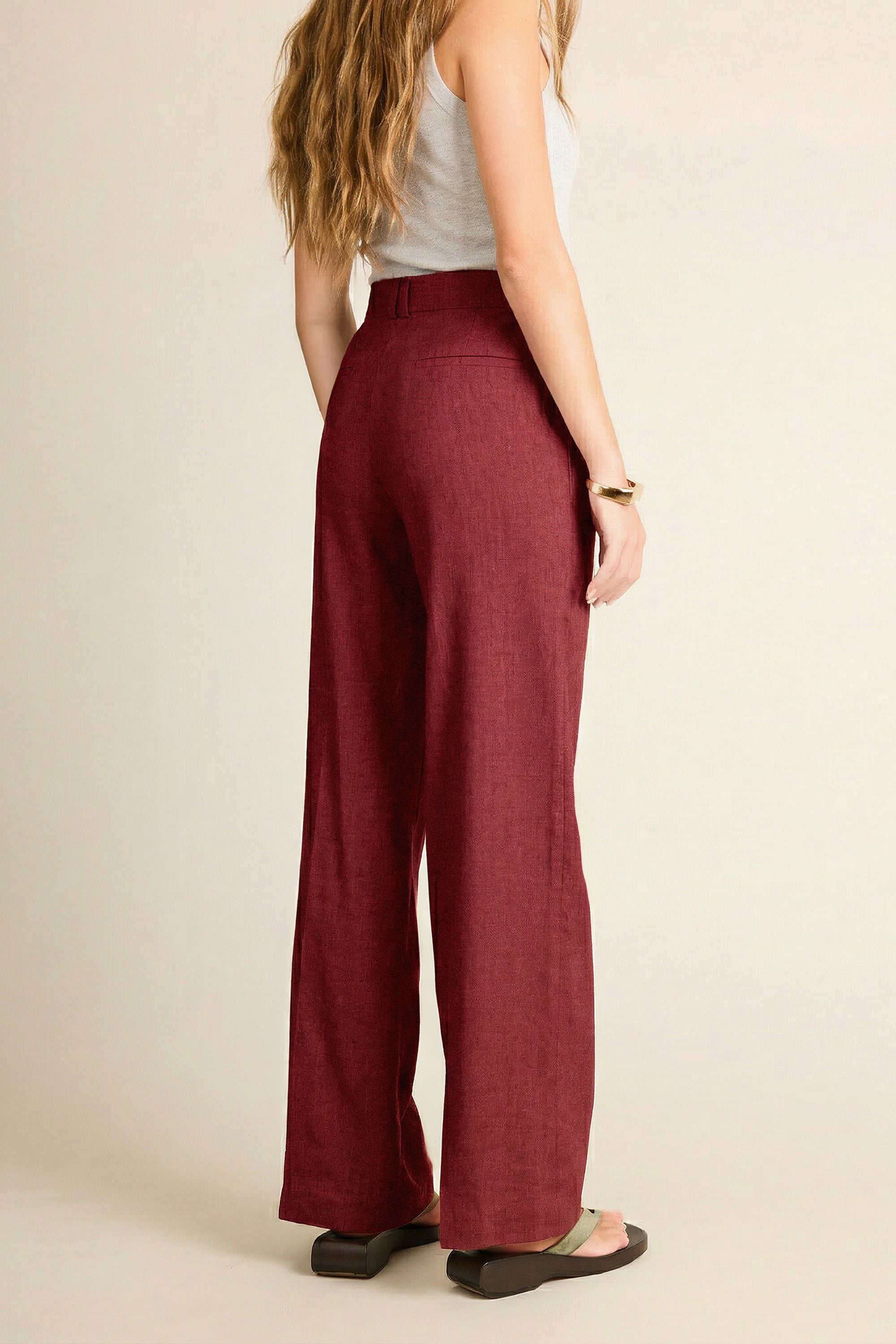 le-pantalon-wideleg-l-ger-rose-pantalon-lin-fluide image 5