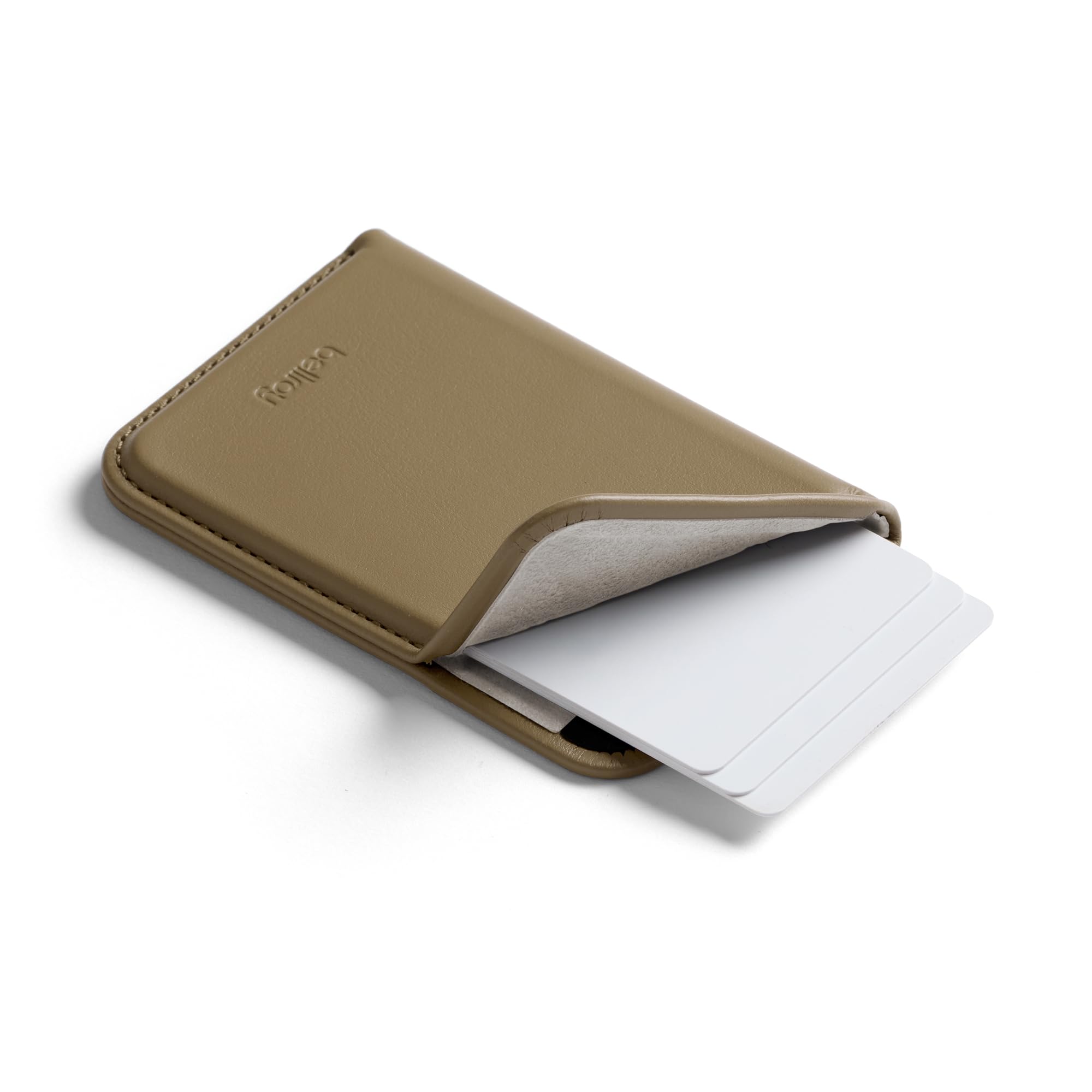 bellroy-mag-wallet-portefeuille-cuir-magn-tique-khaki-3-cartes image 3