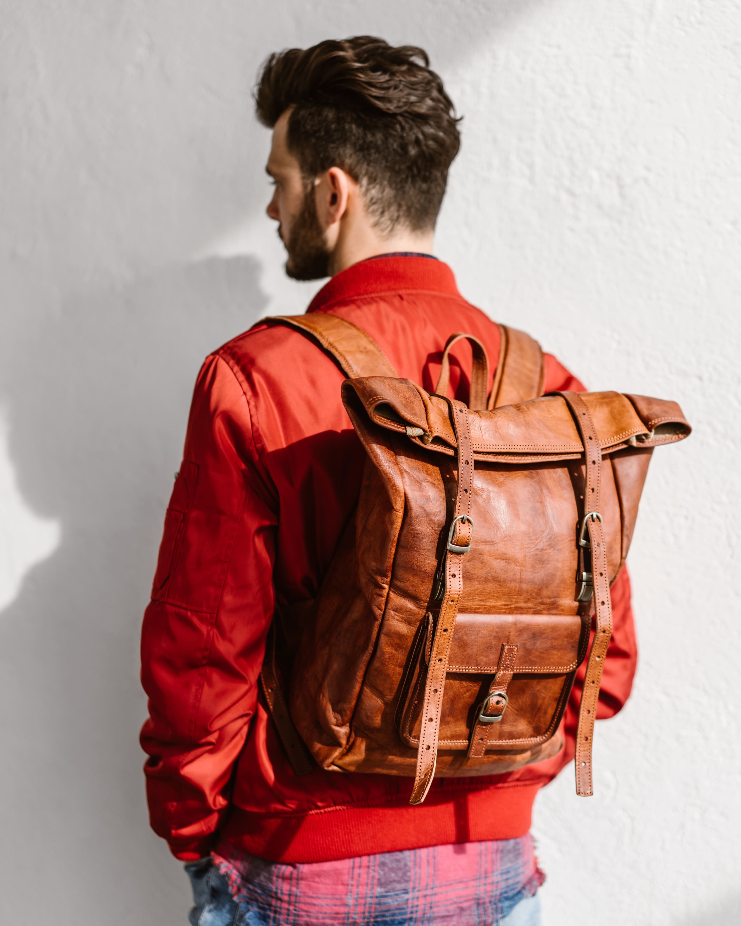 berliner-bags-leeds-m-sac-dos-cuir-marron image 7