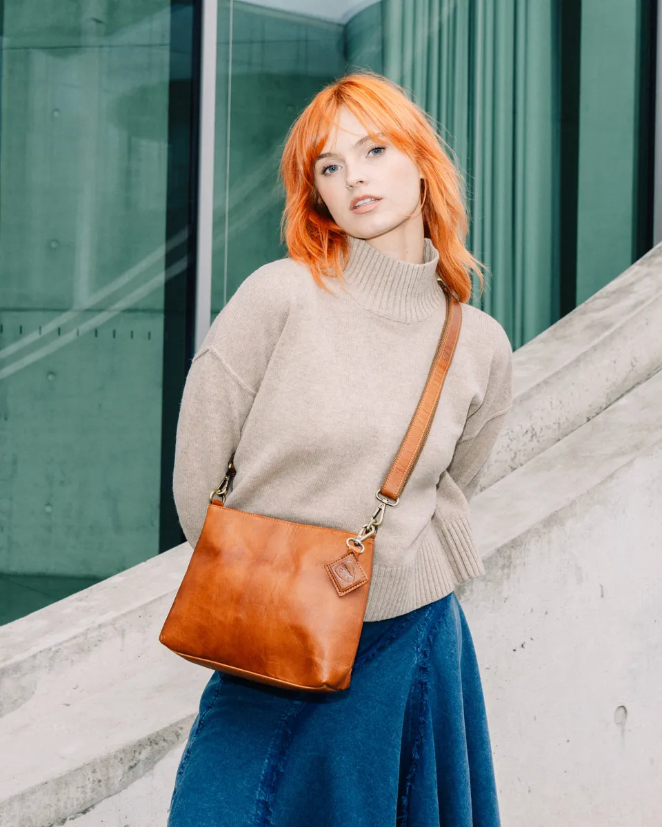 berliner-bags-marbella-s-vintage-sac-bandouli-re-marron-vintage-zip image 1