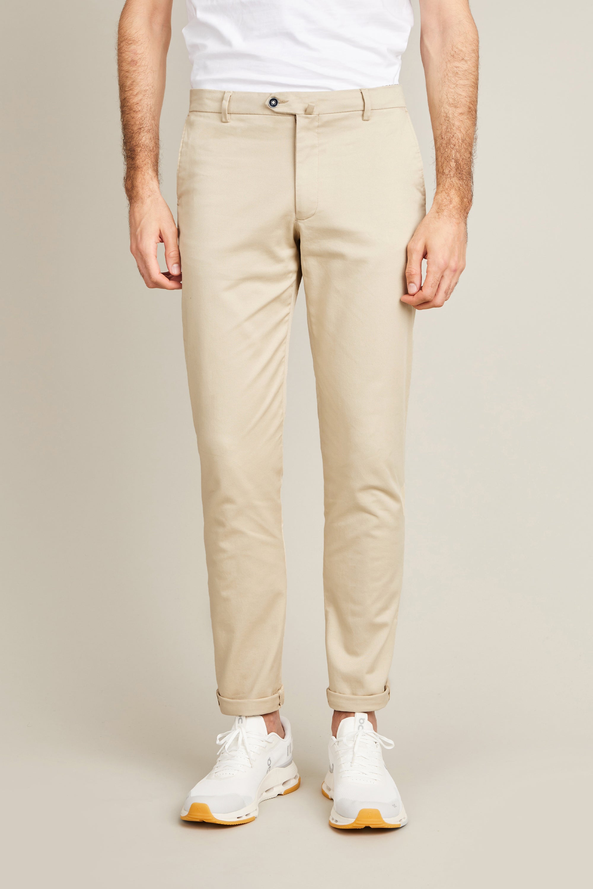 le-pantalon-chinos-homme-chino-beige-clair-coton-stretch image 1