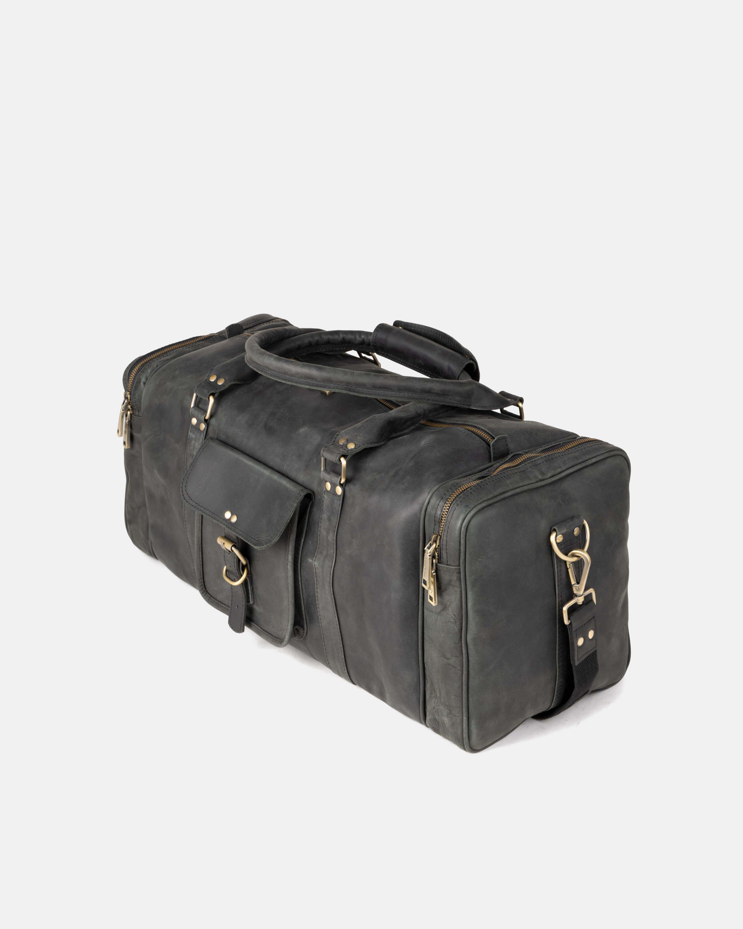 berliner-bags-new-york-sac-voyage-cuir-gris-fonc-l-vintage image 7