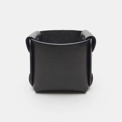 darksails-panier-cuir-noir-vide-poche-bureau-fait-main image 4